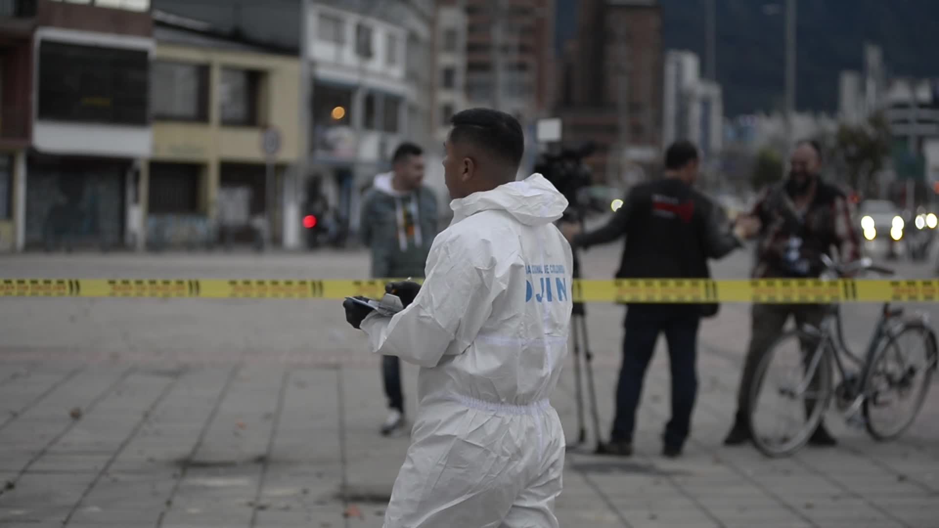 Forensic Police Recover Evidence After Two Police Officers Hit by Explosive During Clashes