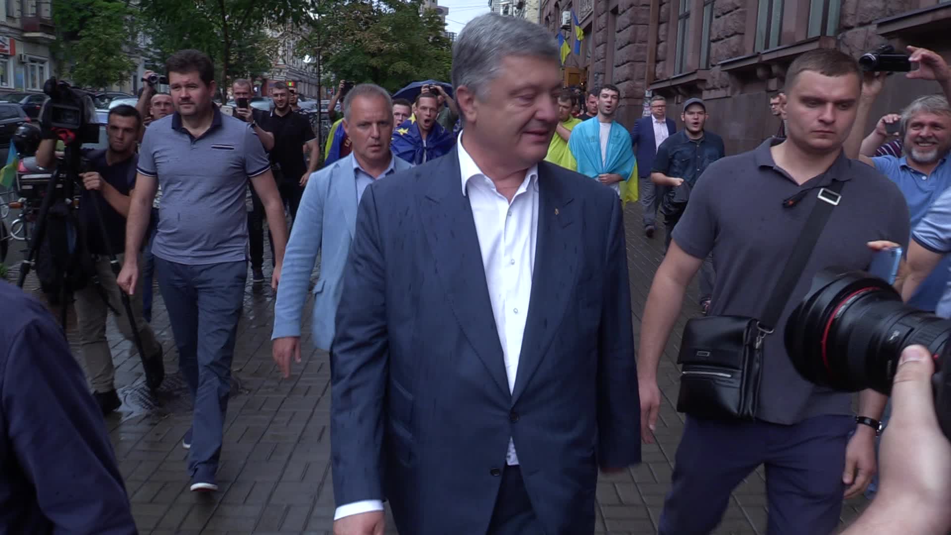 Former Ukrainian President Petro Poroshenko At the State Bureau of Investigation in Kiev
