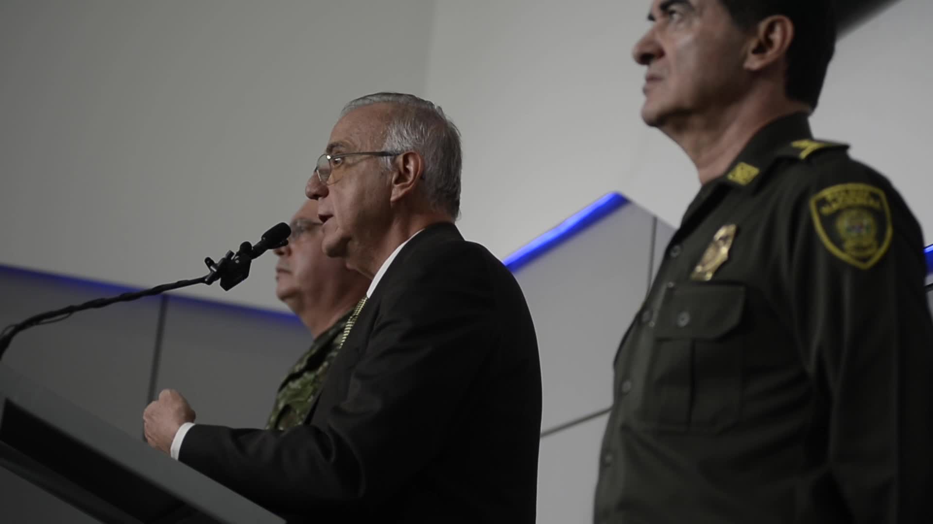 Colombian Ministry of Defense Police and Military Forces Directors Press Conference 