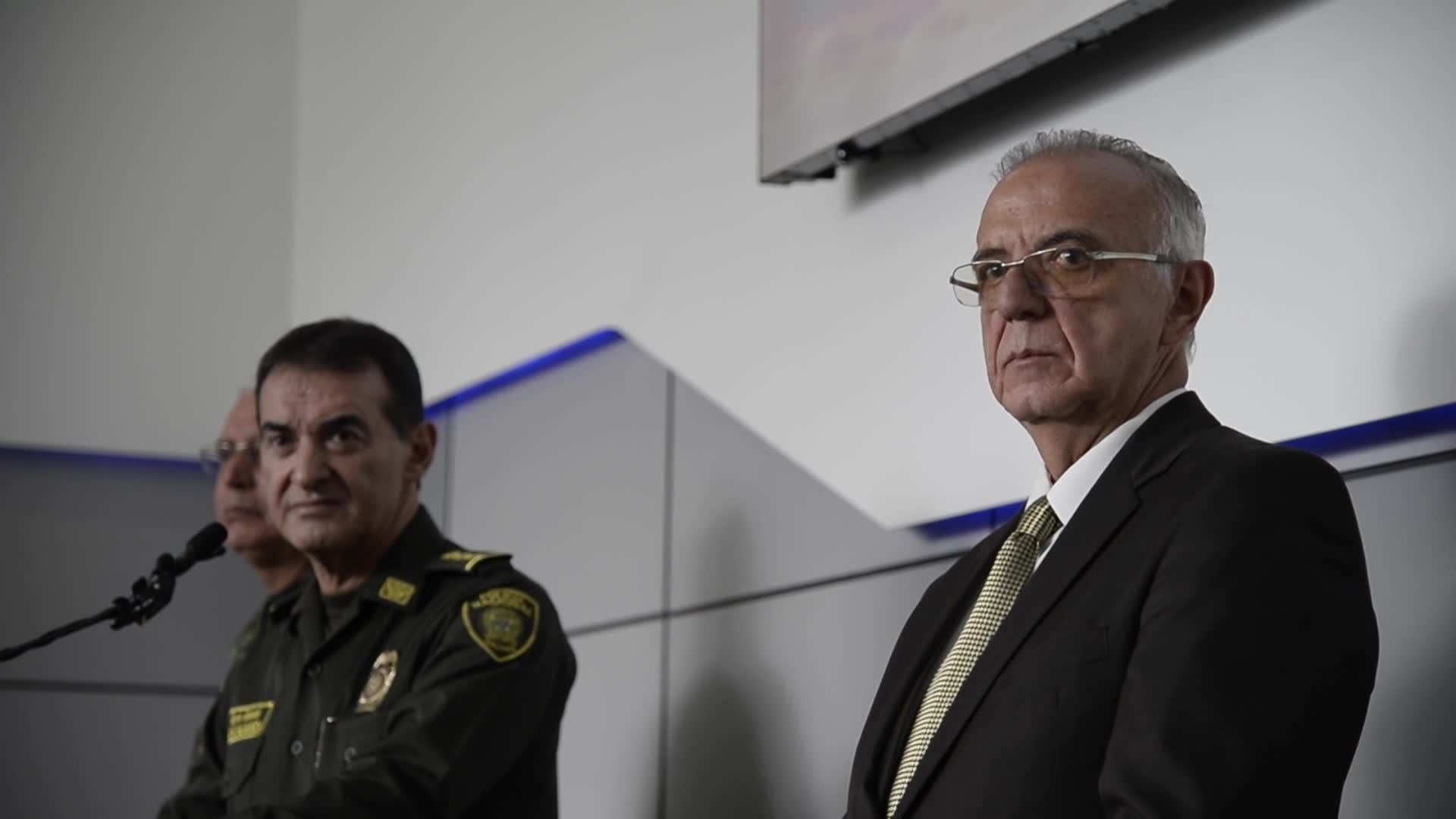 Colombian Ministry of Defense Police and Military Forces Directors Press Conference 