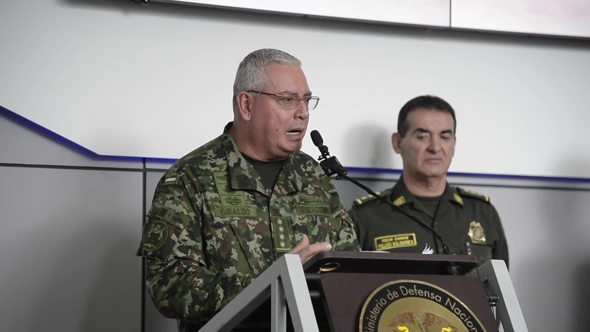 Colombian Ministry of Defense Police and Military Forces Directors Press Conference 