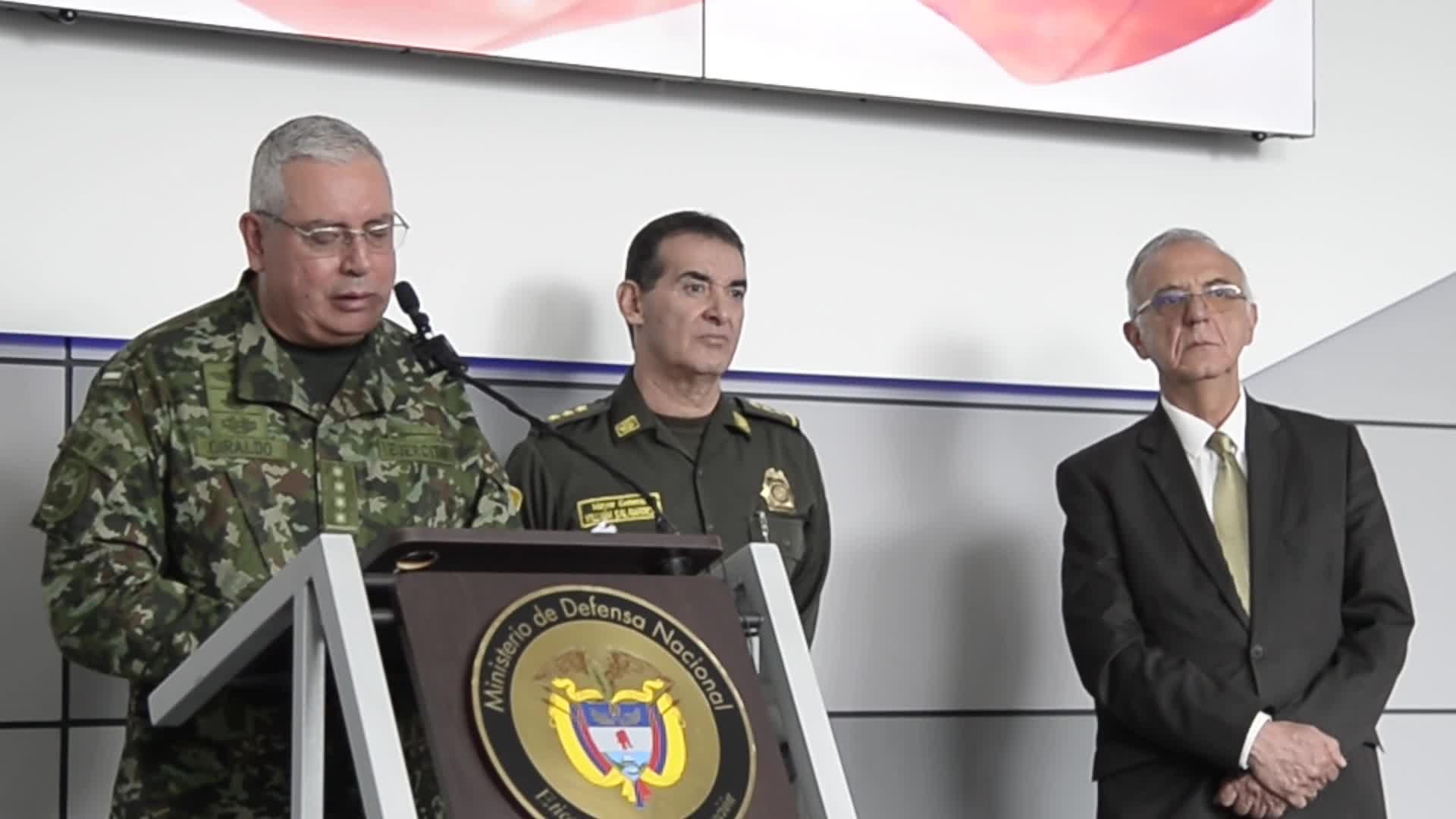 Colombian Ministry of Defense Police and Military Forces Directors Press Conference 
