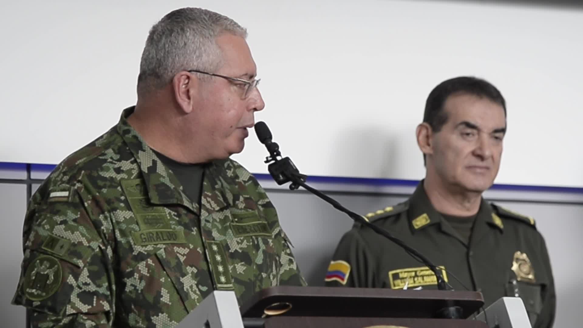 Colombian Ministry of Defense Police and Military Forces Directors Press Conference 