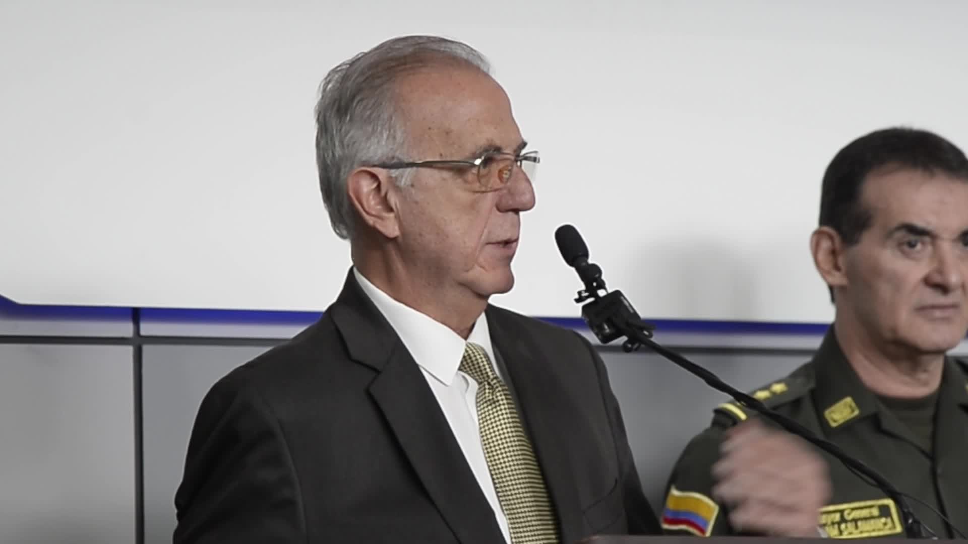 Colombian Ministry of Defense Police and Military Forces Directors Press Conference 