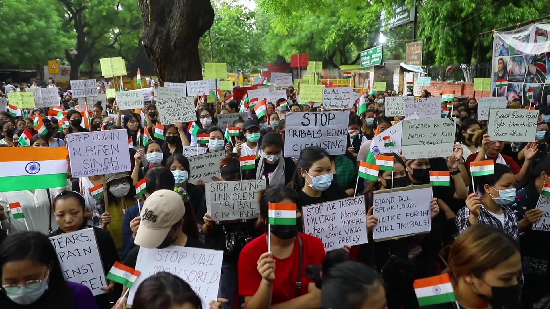 Kuki Tribe Stages Sit-In Protest in New Delhi