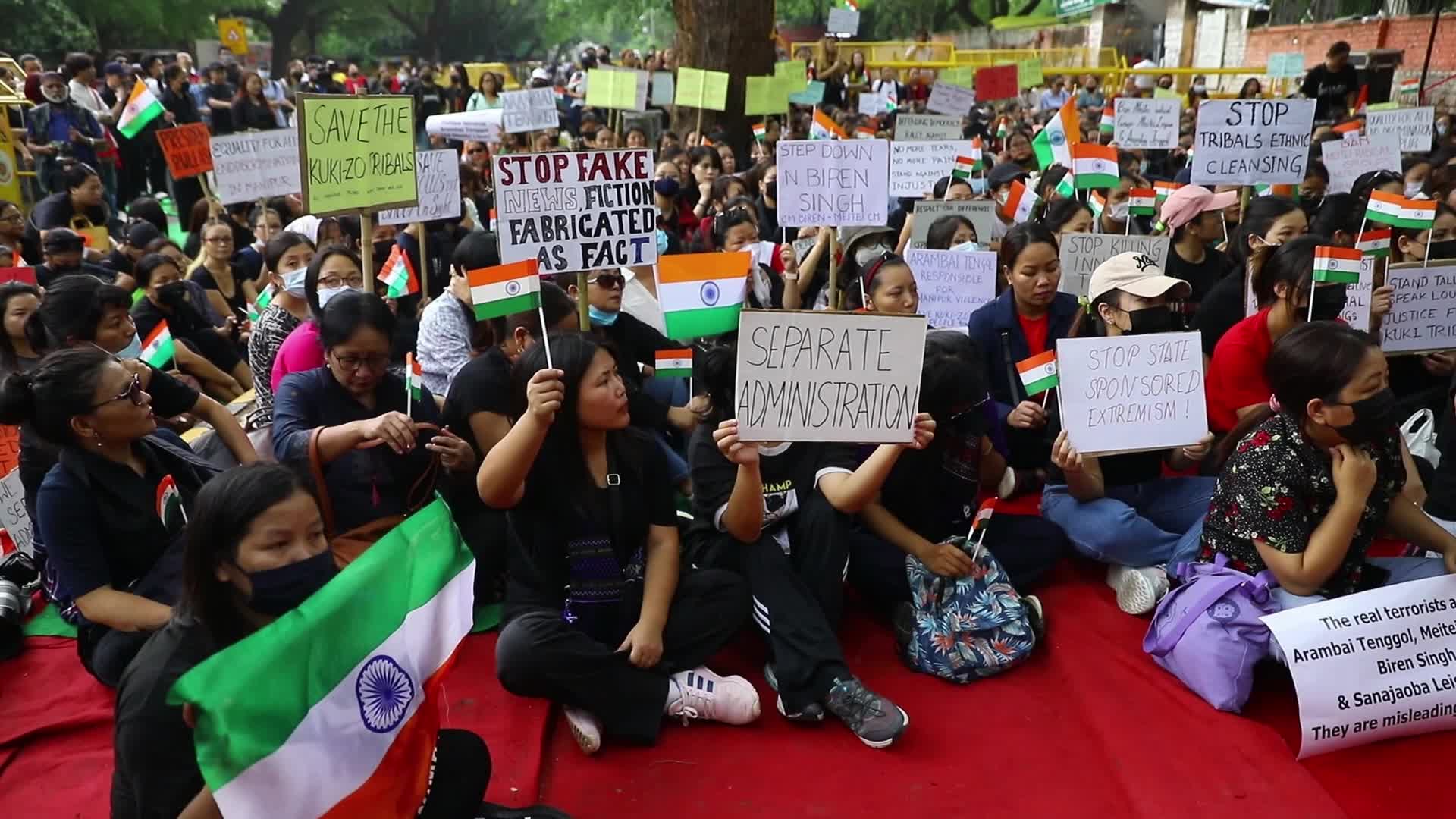 Kuki Tribe Stages Sit-In Protest in New Delhi