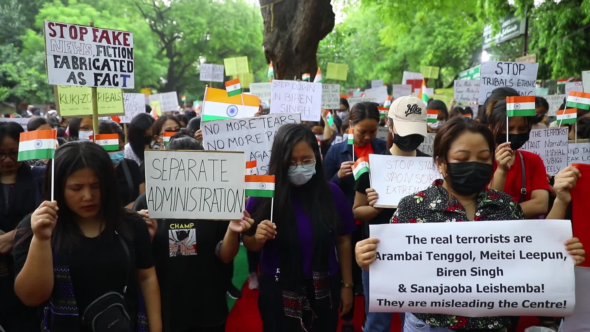 Kuki Tribe Stages Sit-In Protest in New Delhi