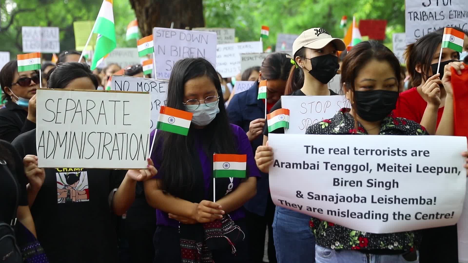 Kuki Tribe Stages Sit-In Protest in New Delhi