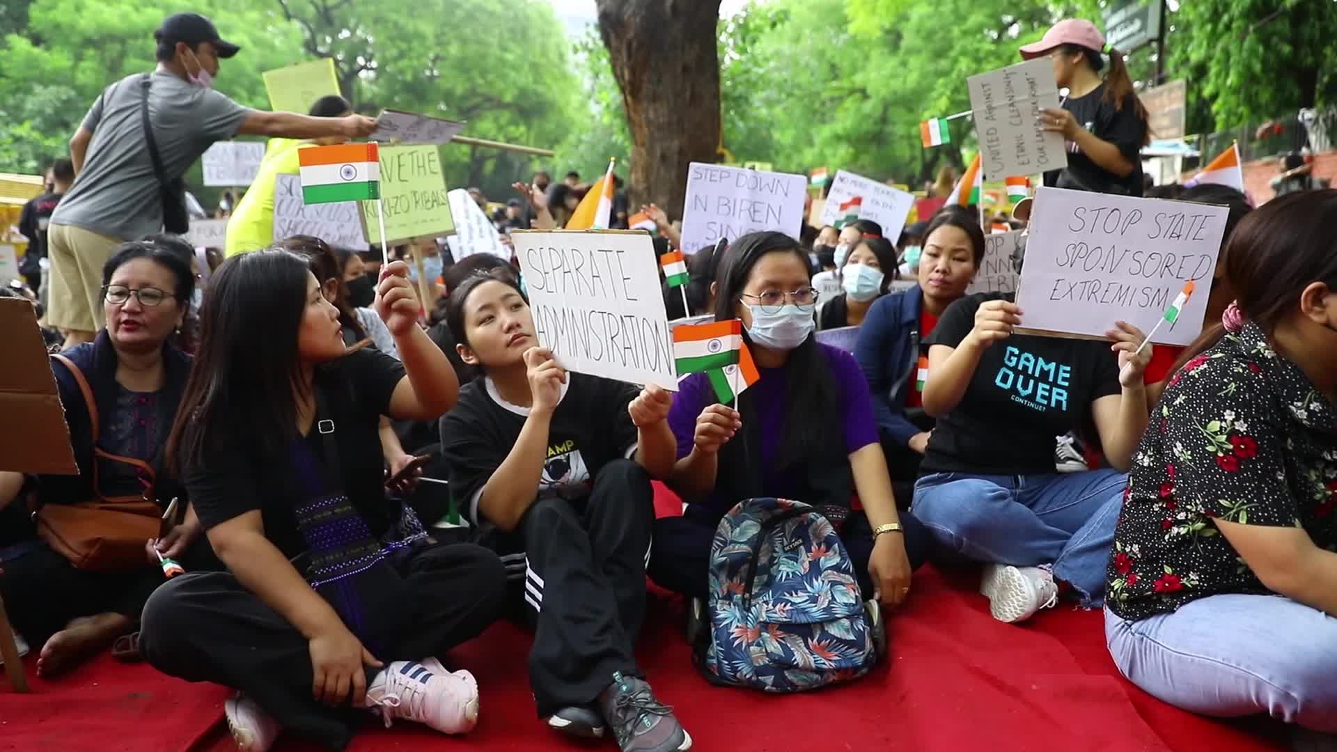 Kuki Tribe Stages Sit-In Protest in New Delhi