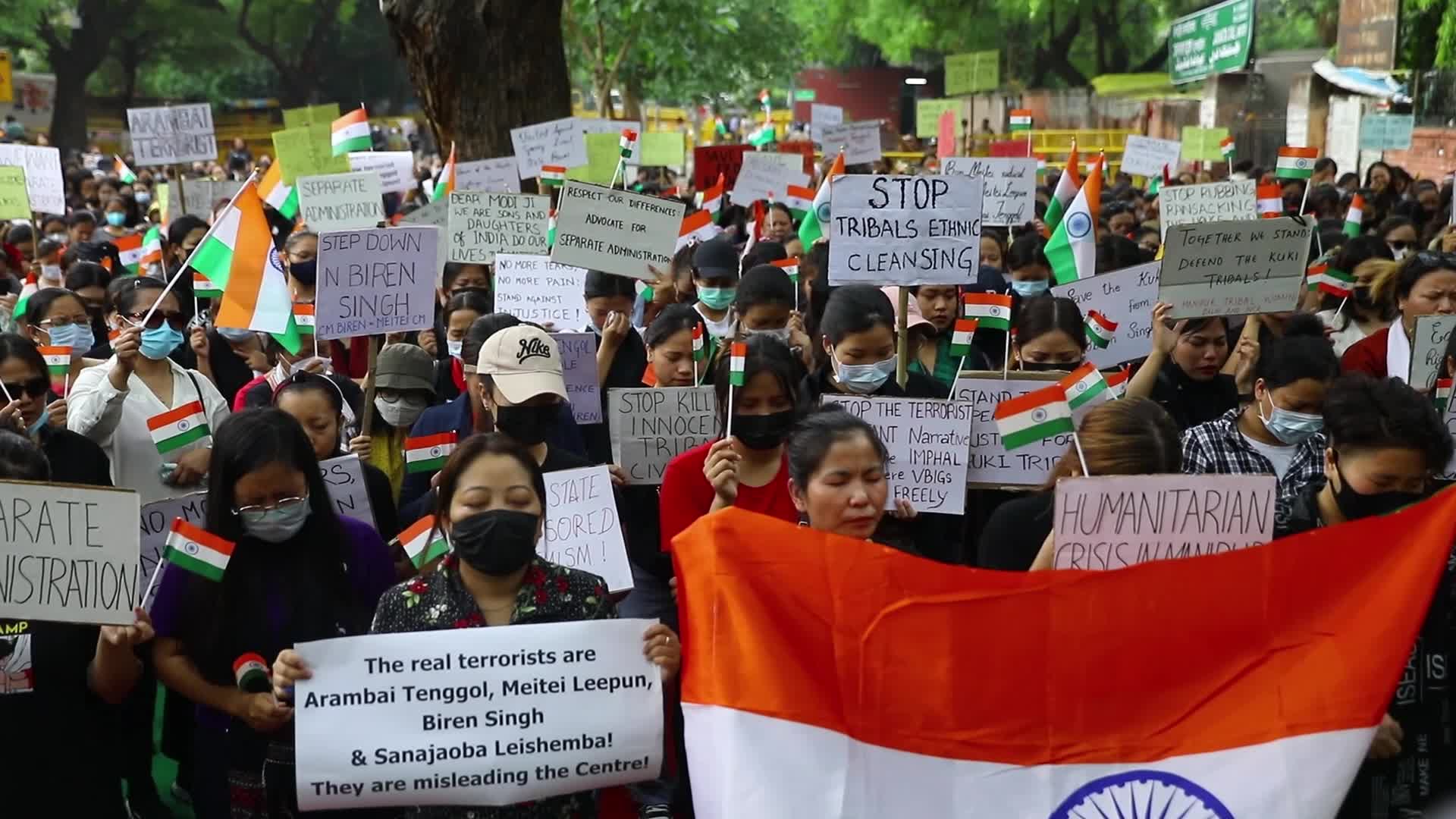 Kuki Tribe Stages Sit-In Protest in New Delhi