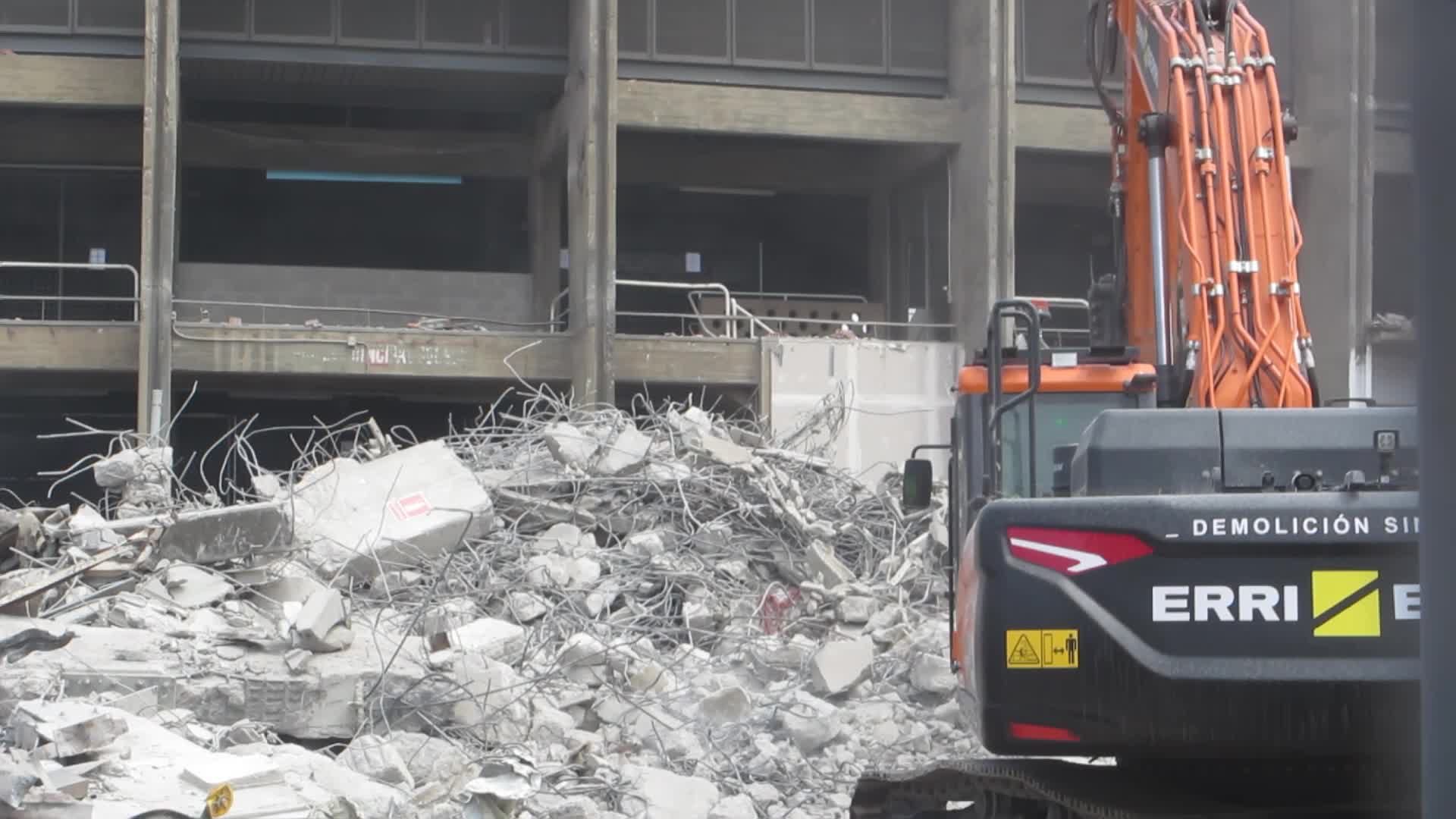 Demolition of the stands of the south goal of the Spotify Camp Nou