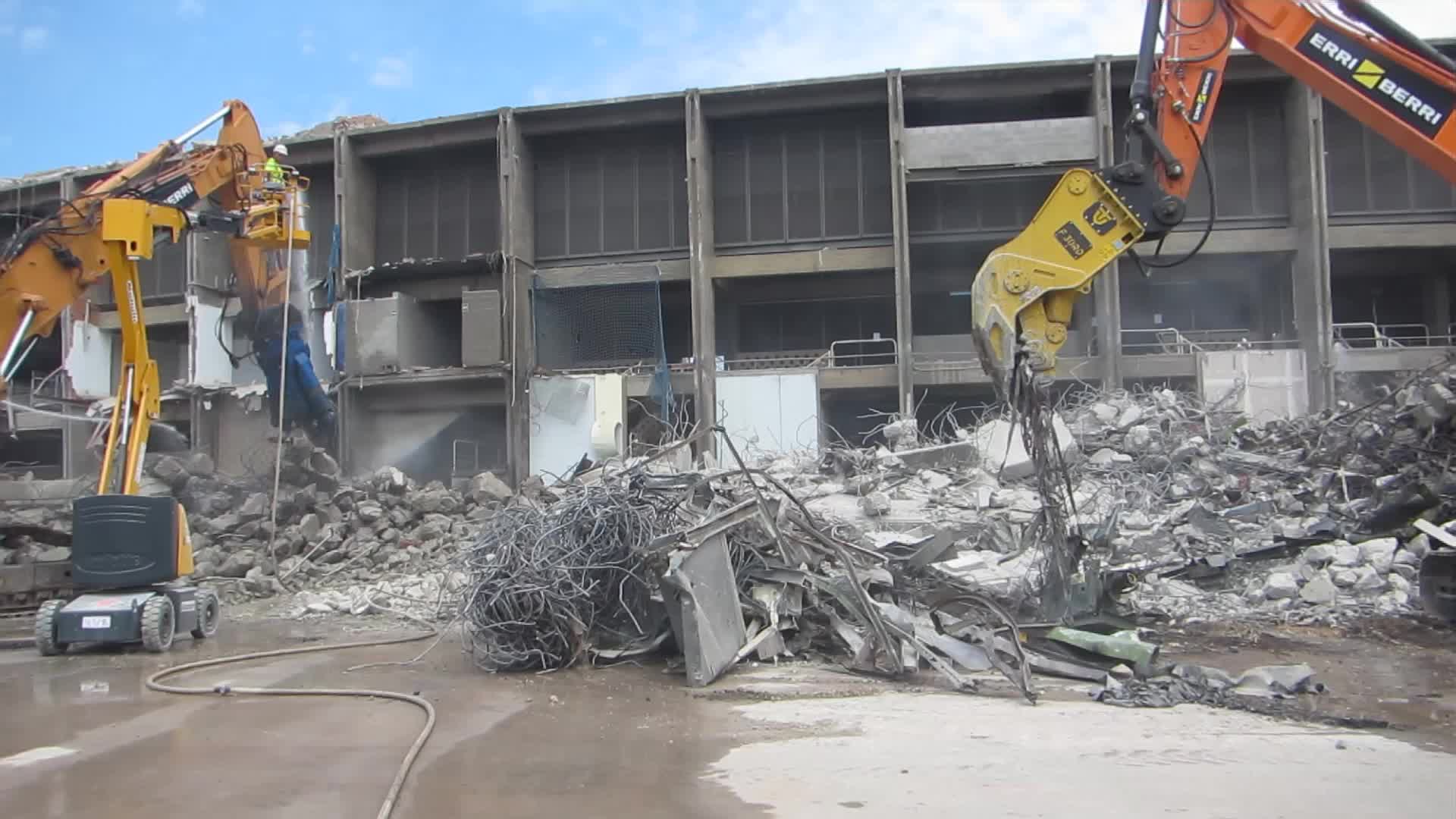 Demolition of the stands of the south goal of the Spotify Camp Nou
