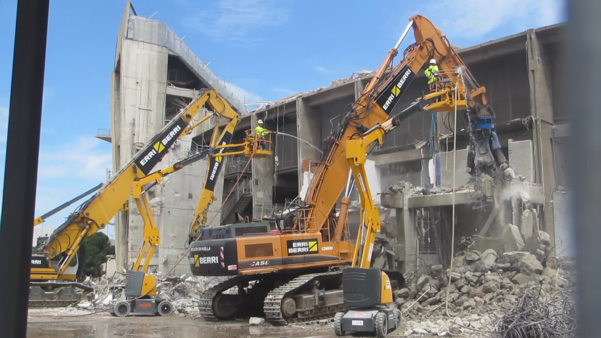 Demolition of the stands of the south goal of the Spotify Camp Nou