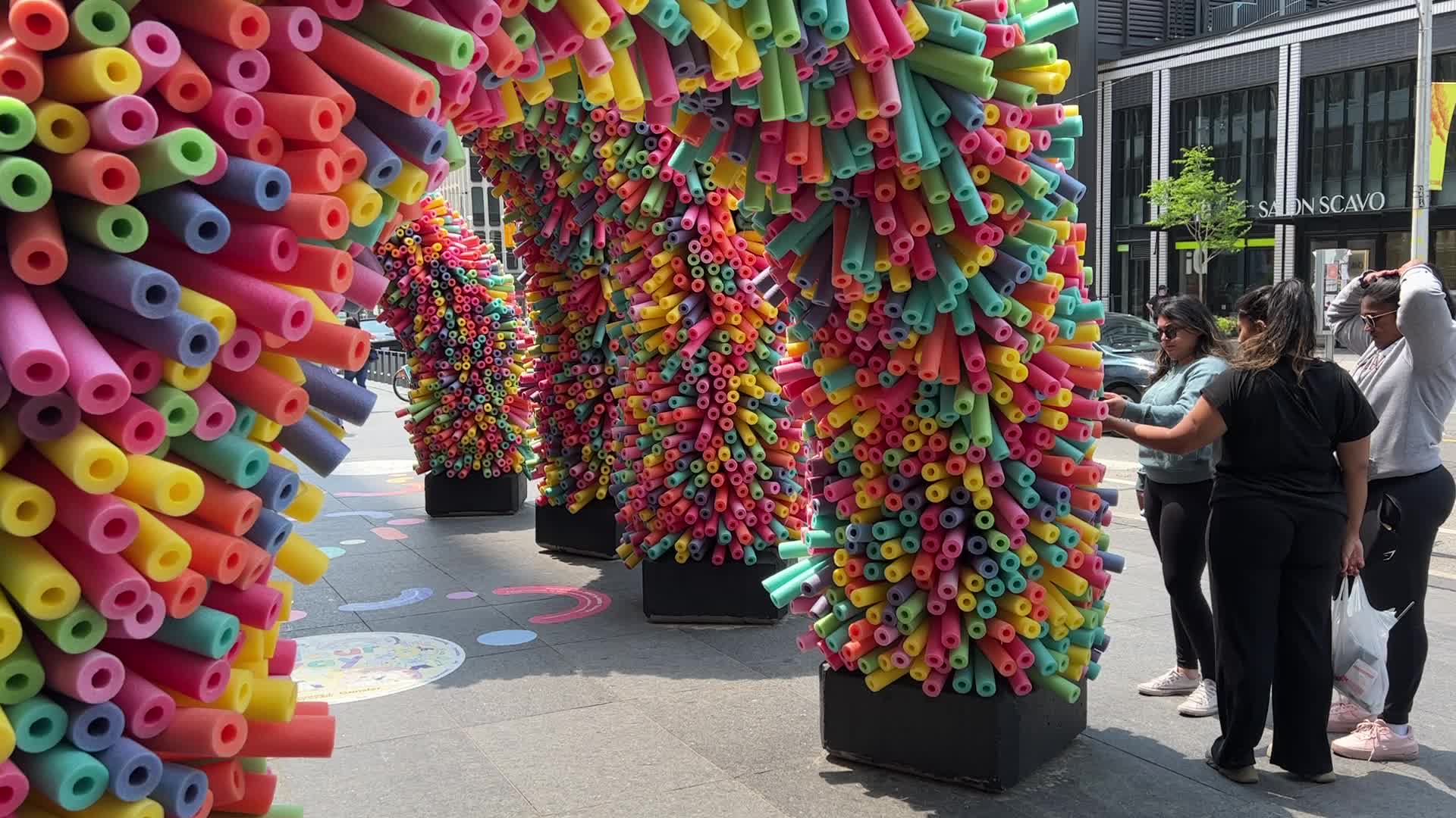 Colorful display during LGBTQ Pride Month in Toronto