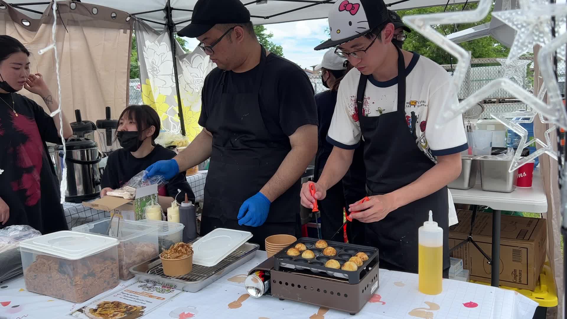 Grilled quail eggs