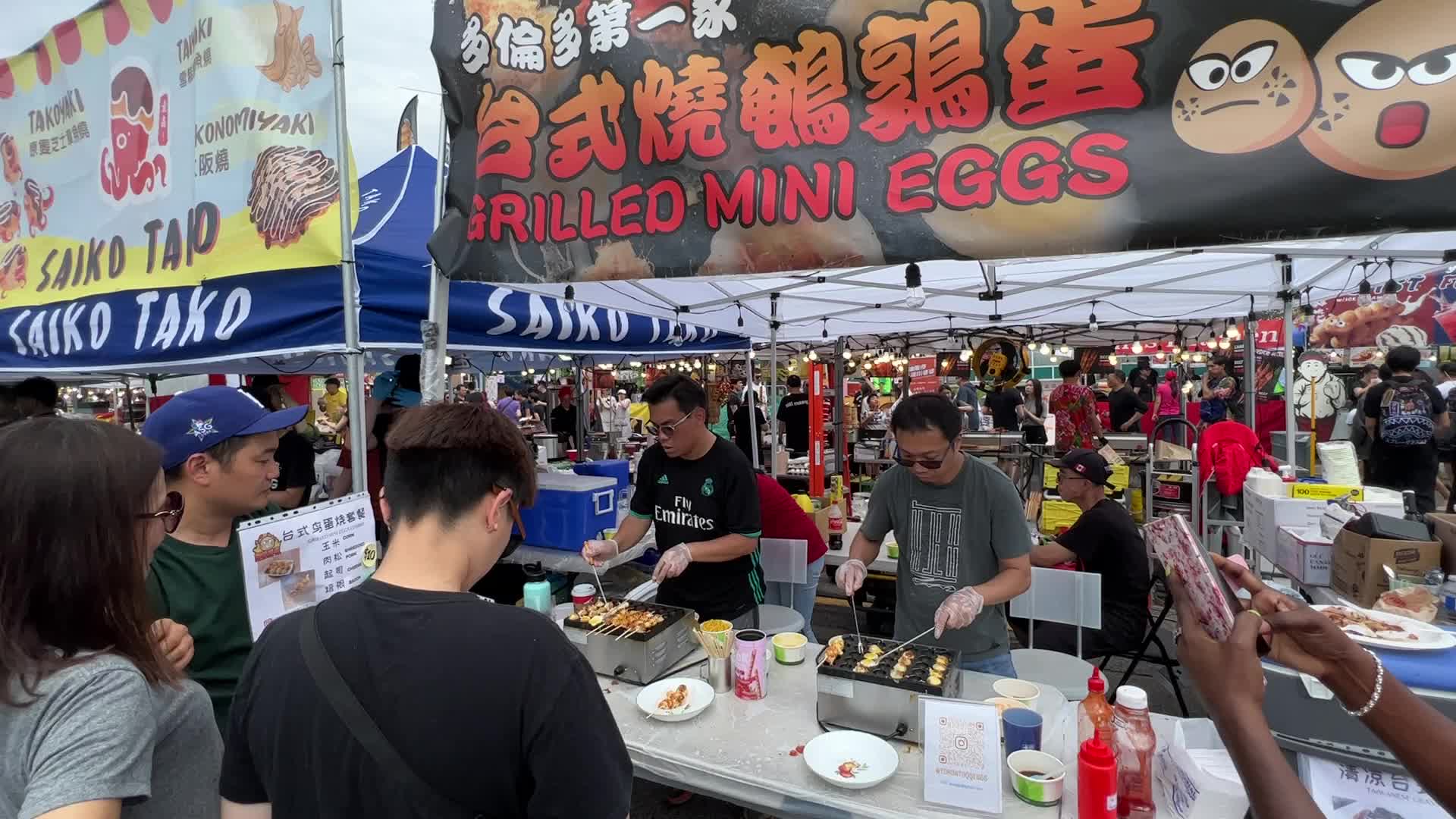 Grilled quail eggs