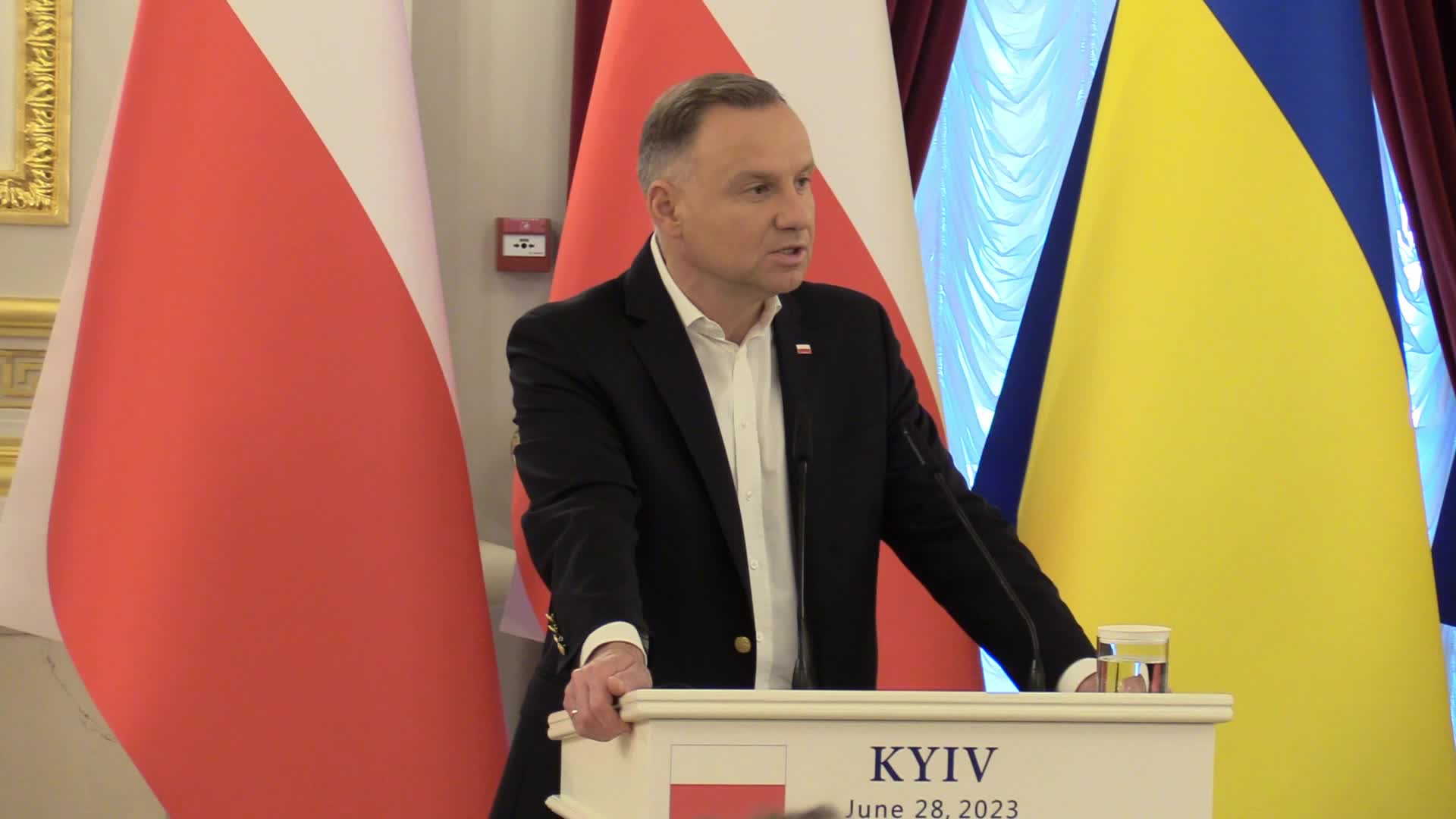 Polish,Lithuanian and Ukrainian Presidents give a joint press-conference in Kyiv, amid Russia's invasion of Ukraine.