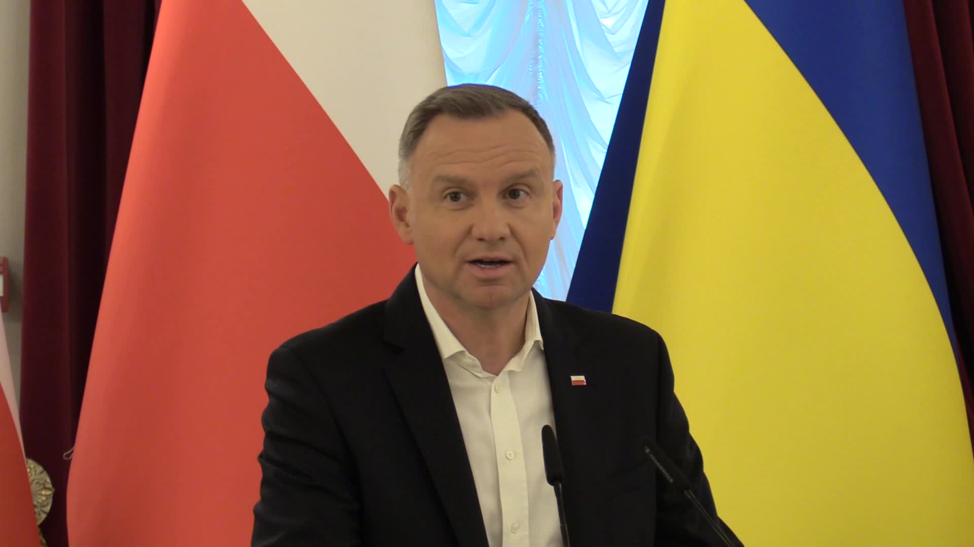 Polish,Lithuanian and Ukrainian Presidents give a joint press-conference in Kyiv, amid Russia's invasion of Ukraine.