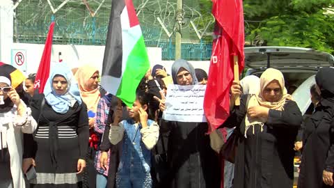 Palestinian Protest Demanding The Lebanse Government To Reverse Practices Against Refugees