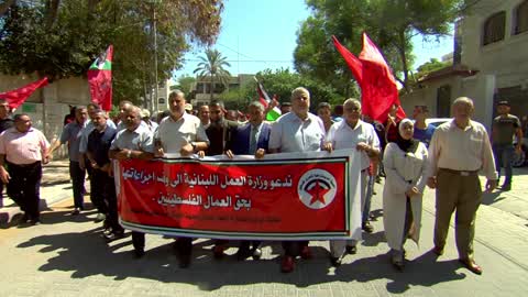 Palestinian Protest Demanding The Lebanse Government To Reverse Practices Against Refugees