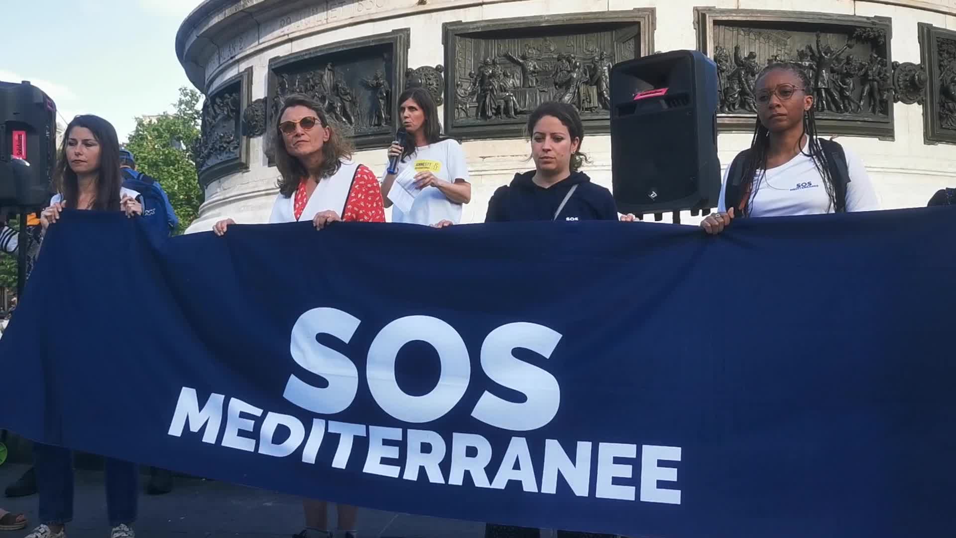 Rally in memory of the migrants who died off the Greek coast in Paris