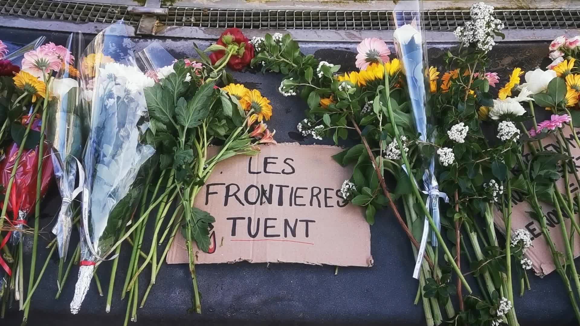Rally in memory of the migrants who died off the Greek coast in Paris