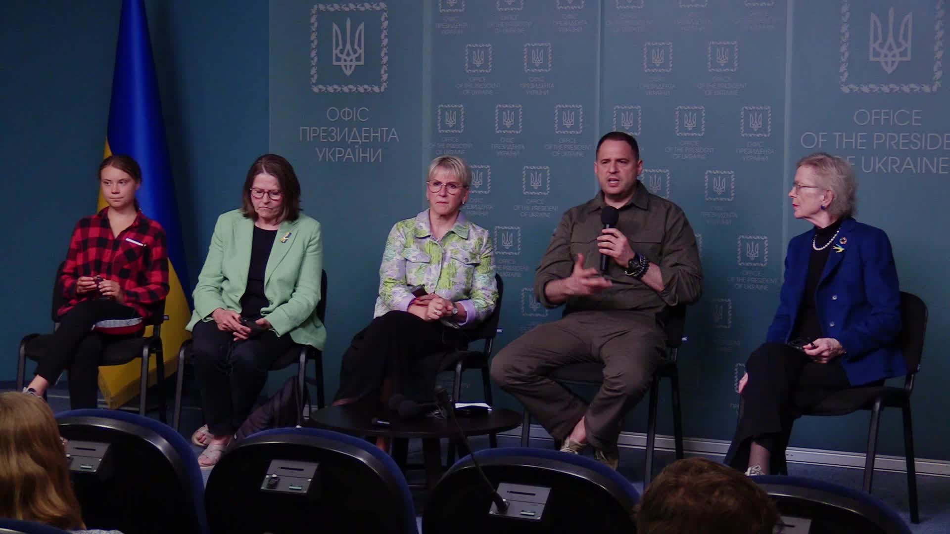 Swedish environmental activist Greta Thunberg visits Kyiv to take part in an international working group for environmental crimes of Russia meeting in Kyiv, amid Russian invasion of Ukraine.