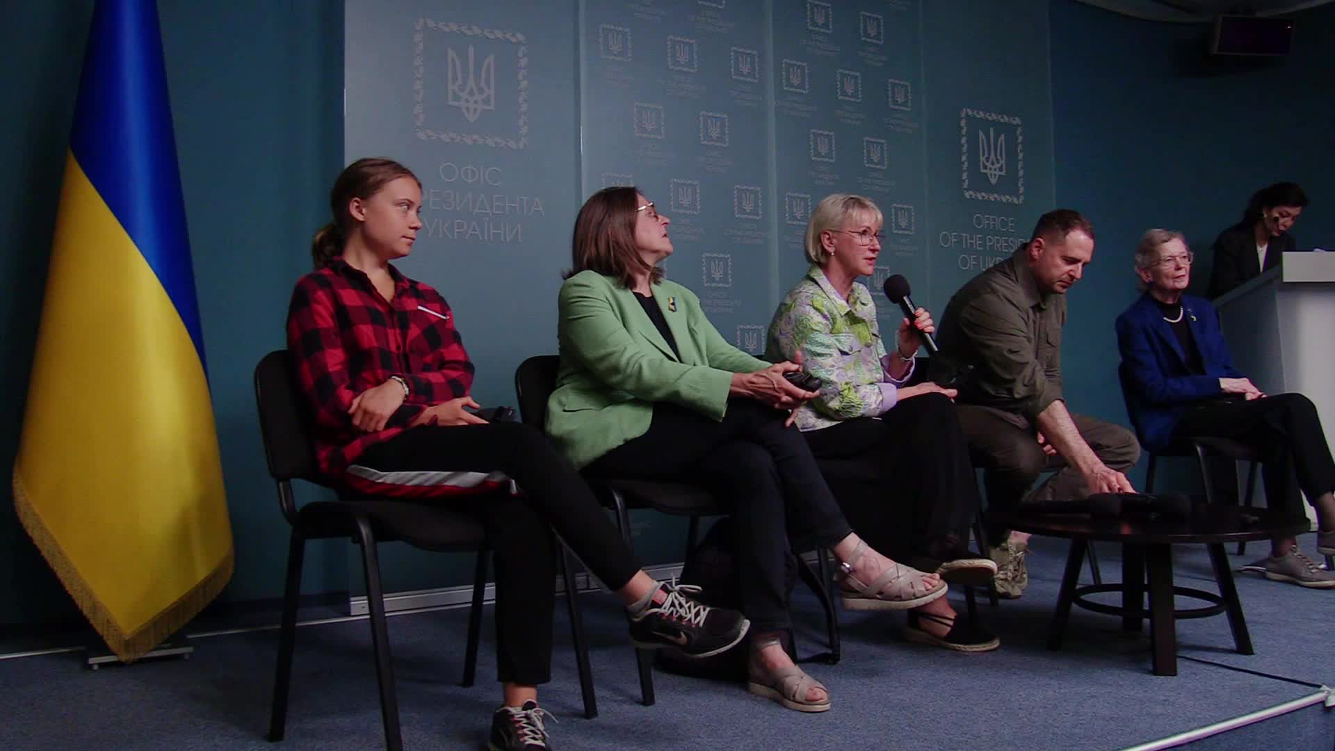 Swedish environmental activist Greta Thunberg visits Kyiv to take part in an international working group for environmental crimes of Russia meeting in Kyiv, amid Russian invasion of Ukraine.