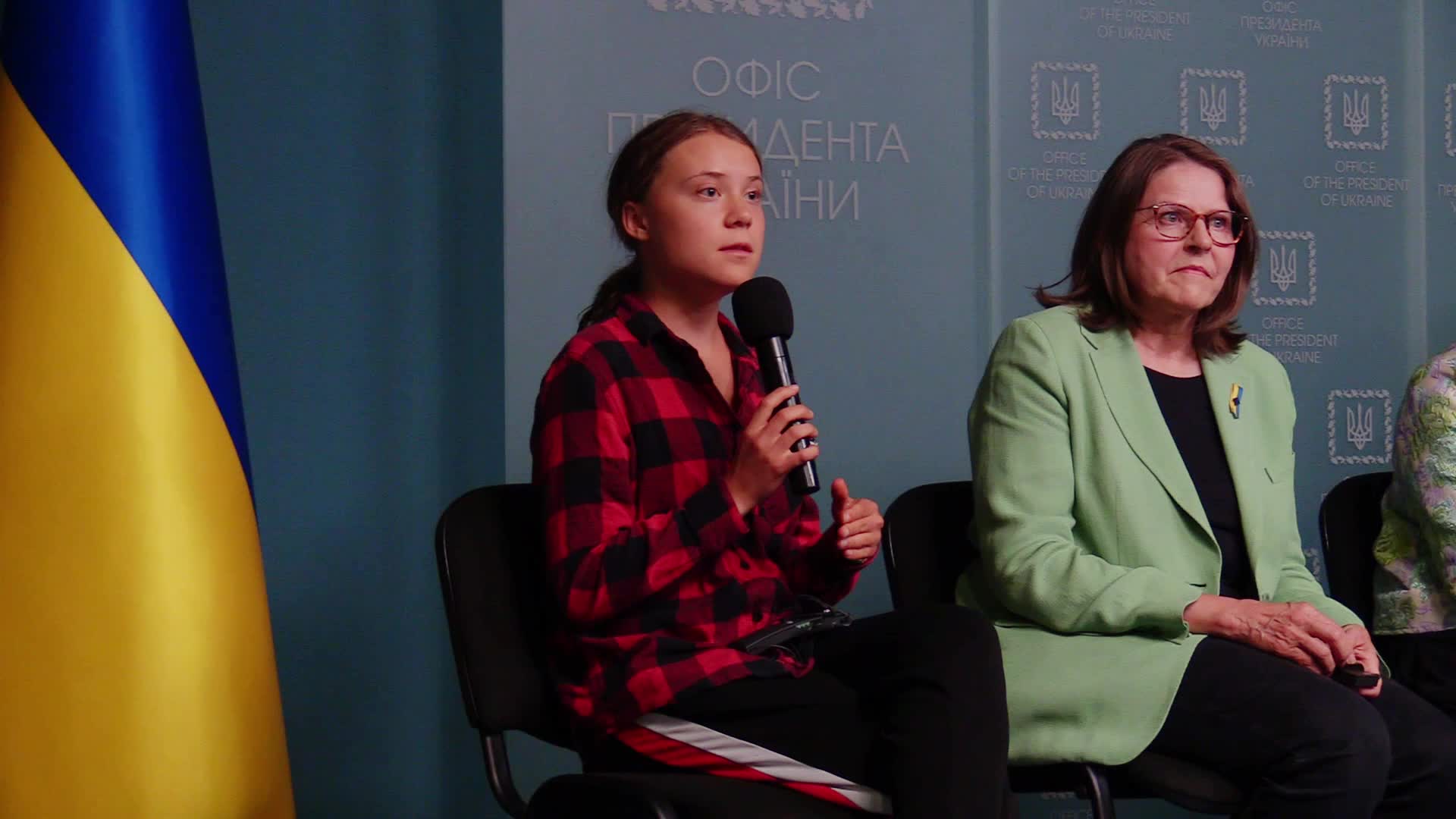 Swedish environmental activist Greta Thunberg visits Kyiv to take part in an international working group for environmental crimes of Russia meeting in Kyiv, amid Russian invasion of Ukraine.