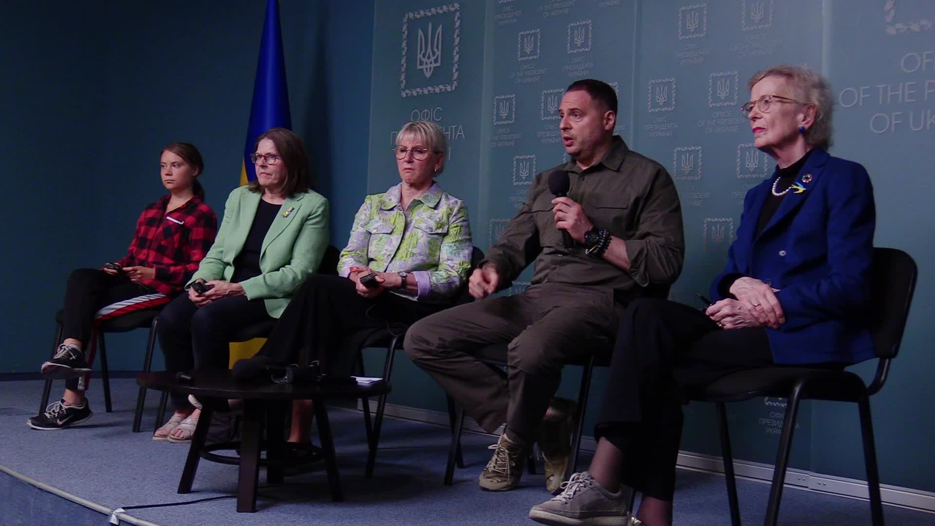 Swedish environmental activist Greta Thunberg visits Kyiv to take part in an international working group for environmental crimes of Russia meeting in Kyiv, amid Russian invasion of Ukraine.