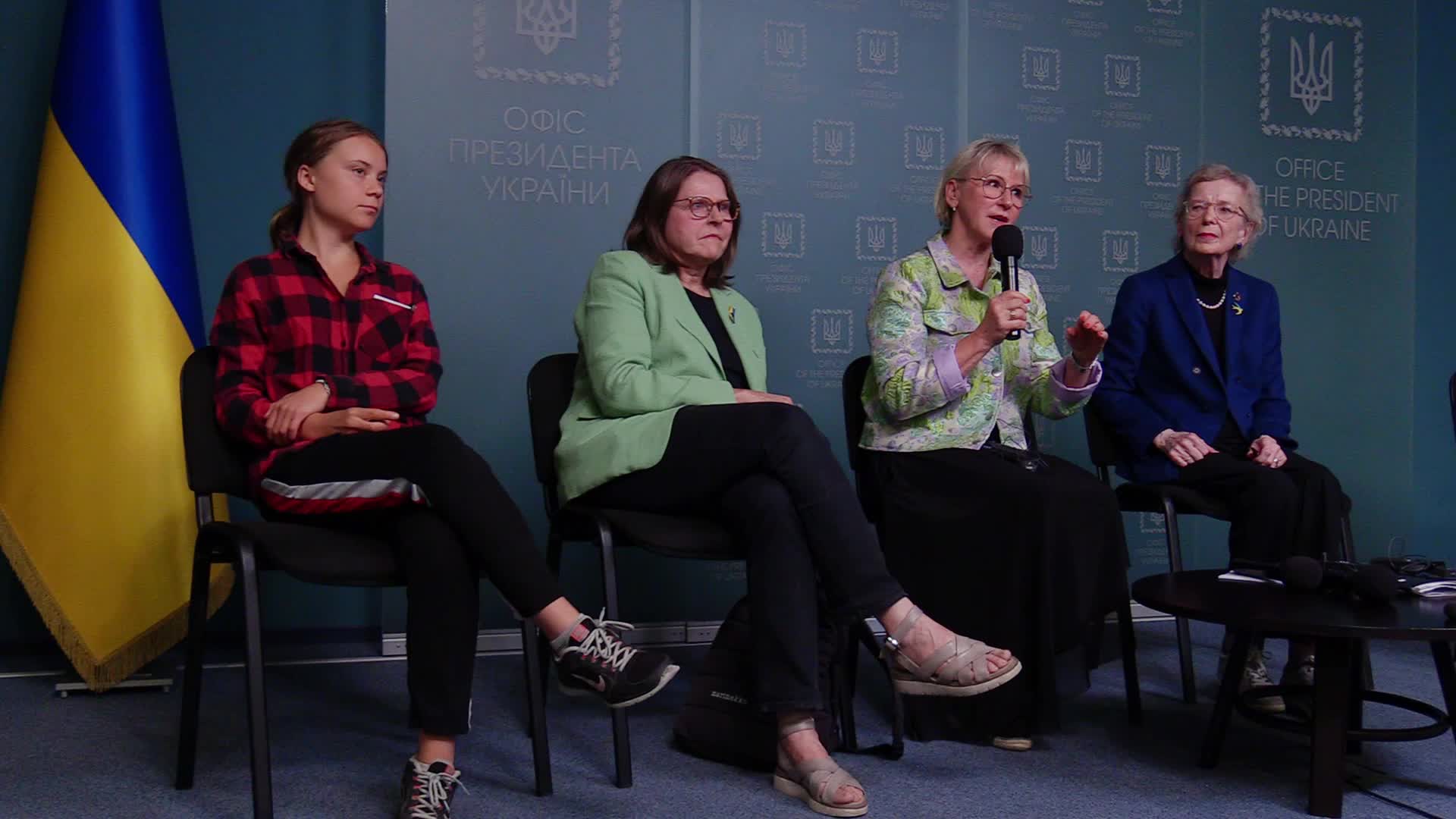 Swedish environmental activist Greta Thunberg visits Kyiv to take part in an international working group for environmental crimes of Russia meeting in Kyiv, amid Russian invasion of Ukraine.
