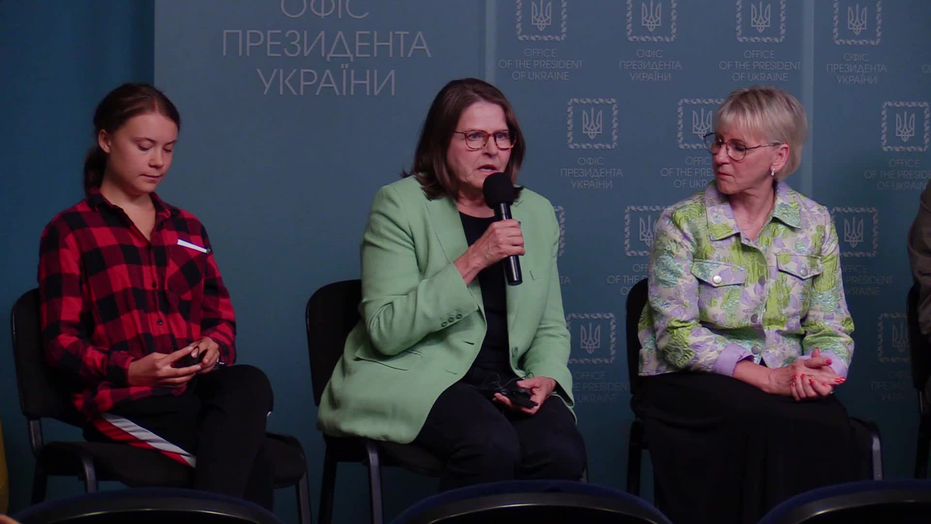 Swedish environmental activist Greta Thunberg visits Kyiv to take part in an international working group for environmental crimes of Russia meeting in Kyiv, amid Russian invasion of Ukraine.