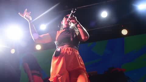The argentinian feminist singer Miss Bolivia in Madrid, Spain