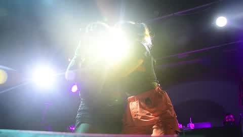 The argentinian feminist singer Miss Bolivia in Madrid, Spain
