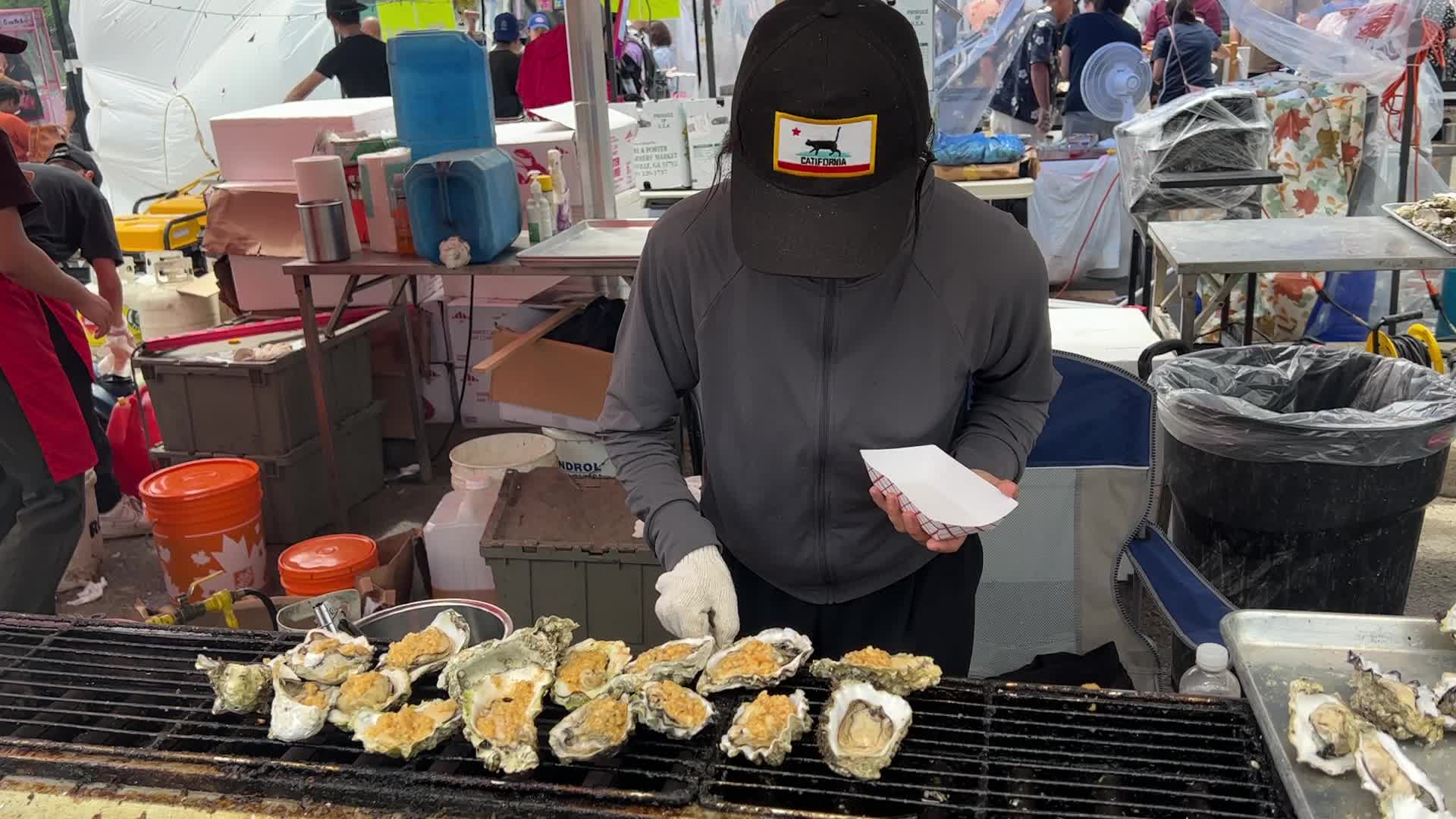 Grilled oysters