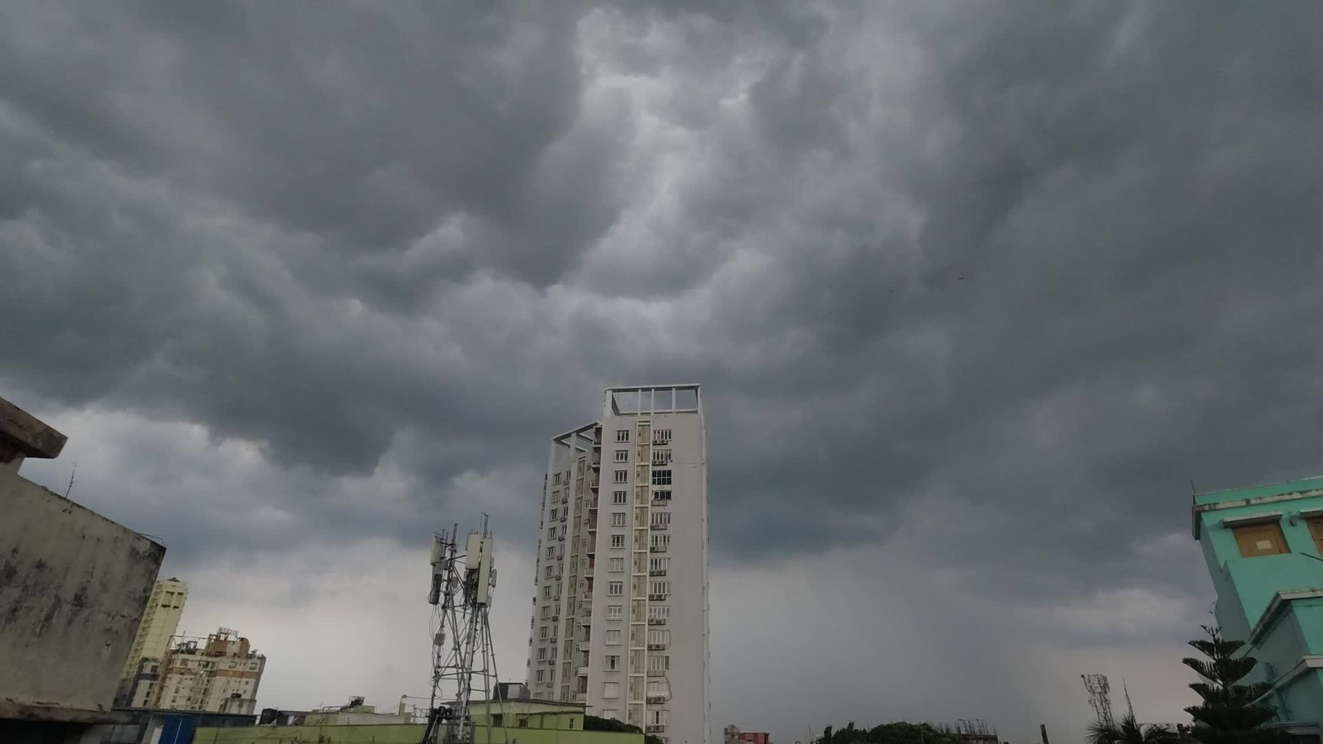 Heavy storm clouds over Kolkata.