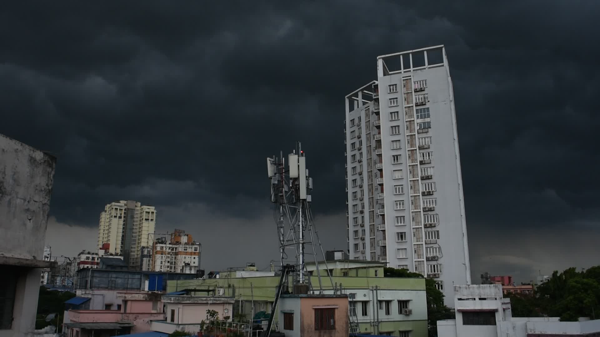 Heavy storm clouds over Kolkata.