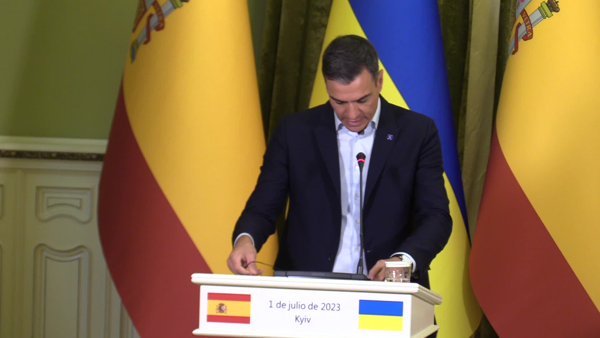 Spanish PM and Ukrainian President give a joint press-conference in Kyiv, amid Russia's invasion of Ukraine.