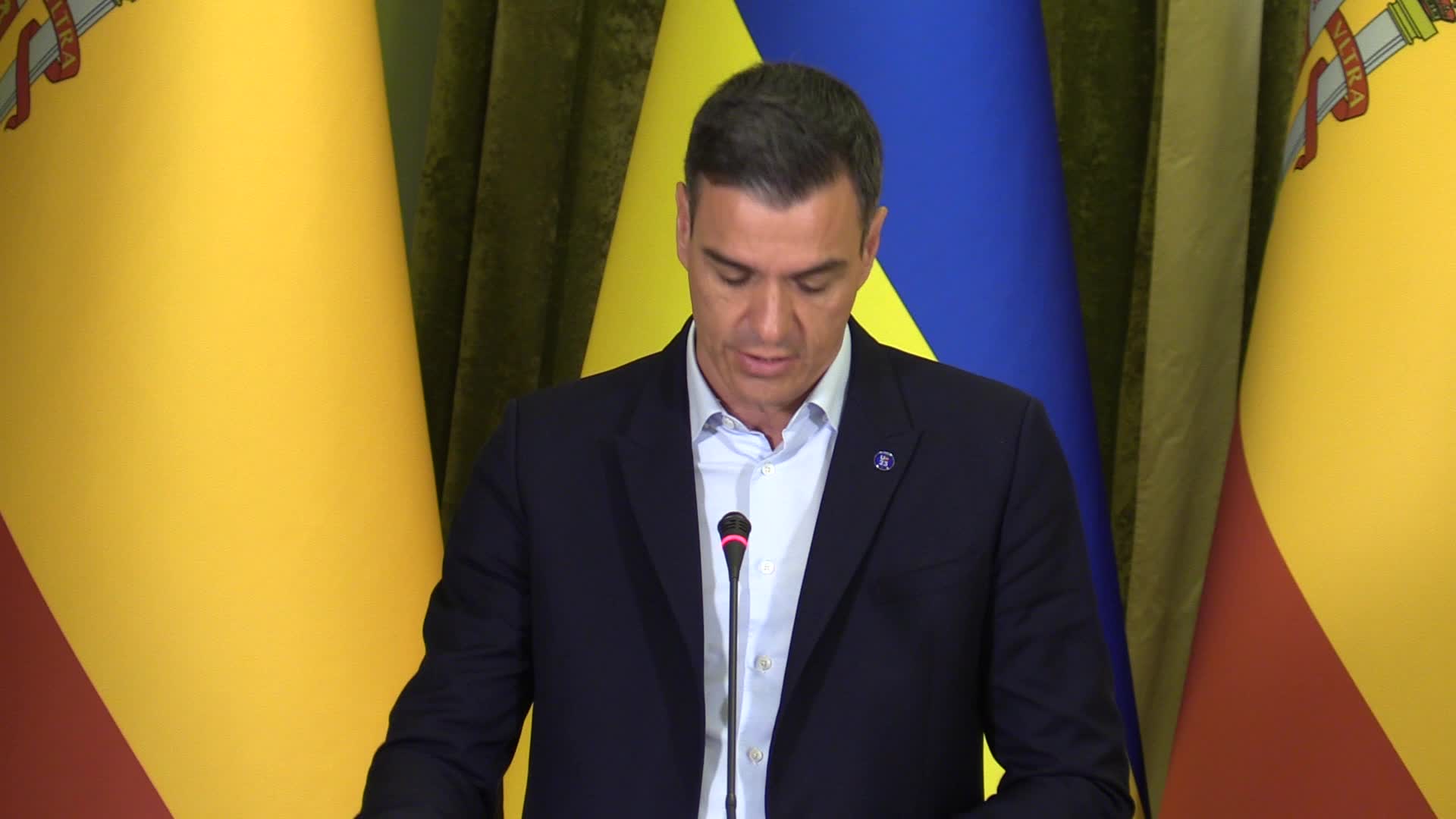Spanish PM and Ukrainian President give a joint press-conference in Kyiv, amid Russia's invasion of Ukraine.