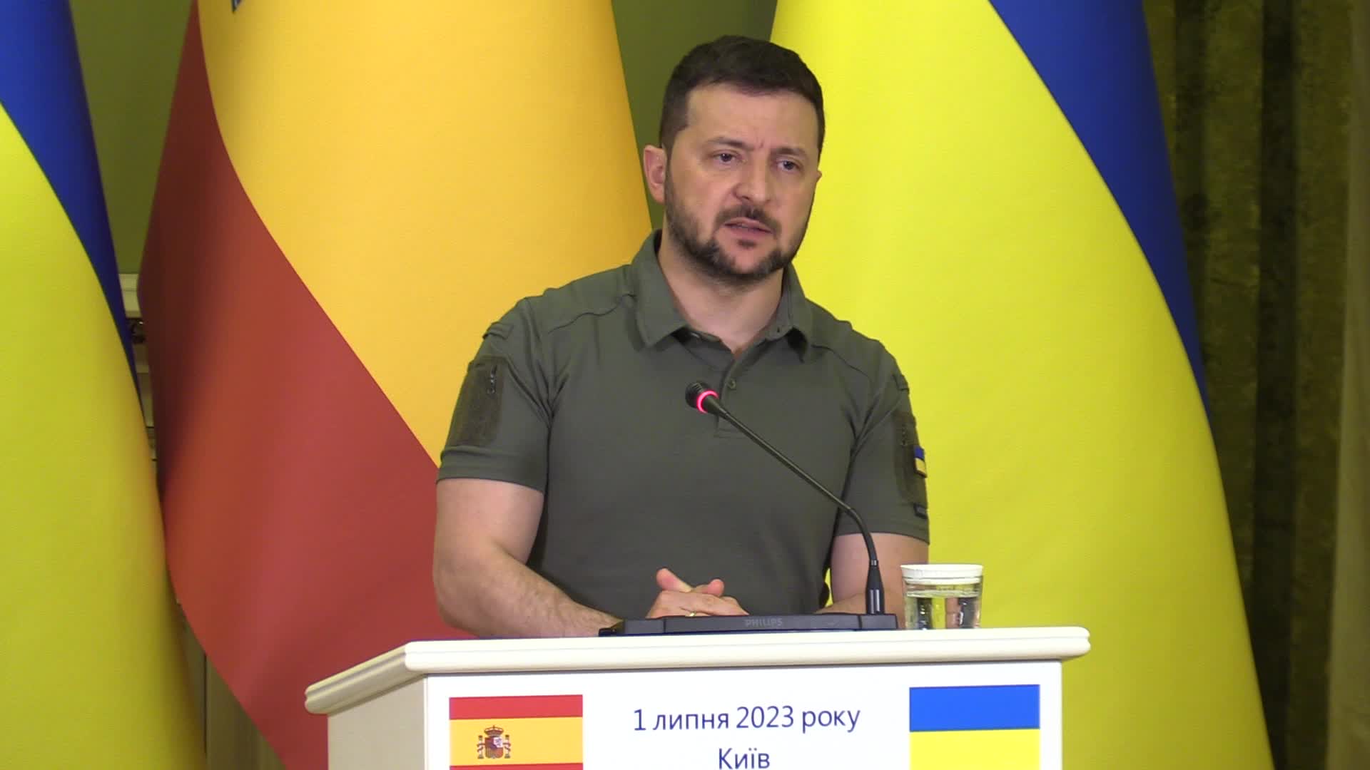 Spanish PM and Ukrainian President give a joint press-conference in Kyiv, amid Russia's invasion of Ukraine.