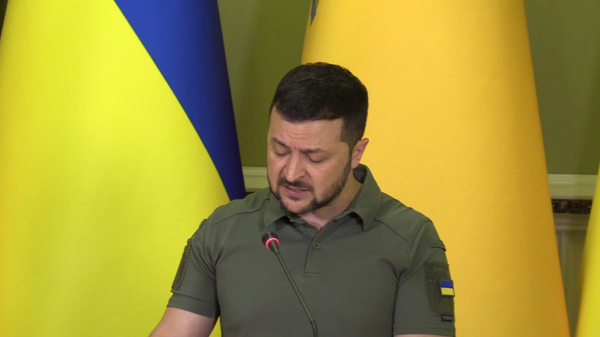 Spanish PM and Ukrainian President give a joint press-conference in Kyiv, amid Russia's invasion of Ukraine.