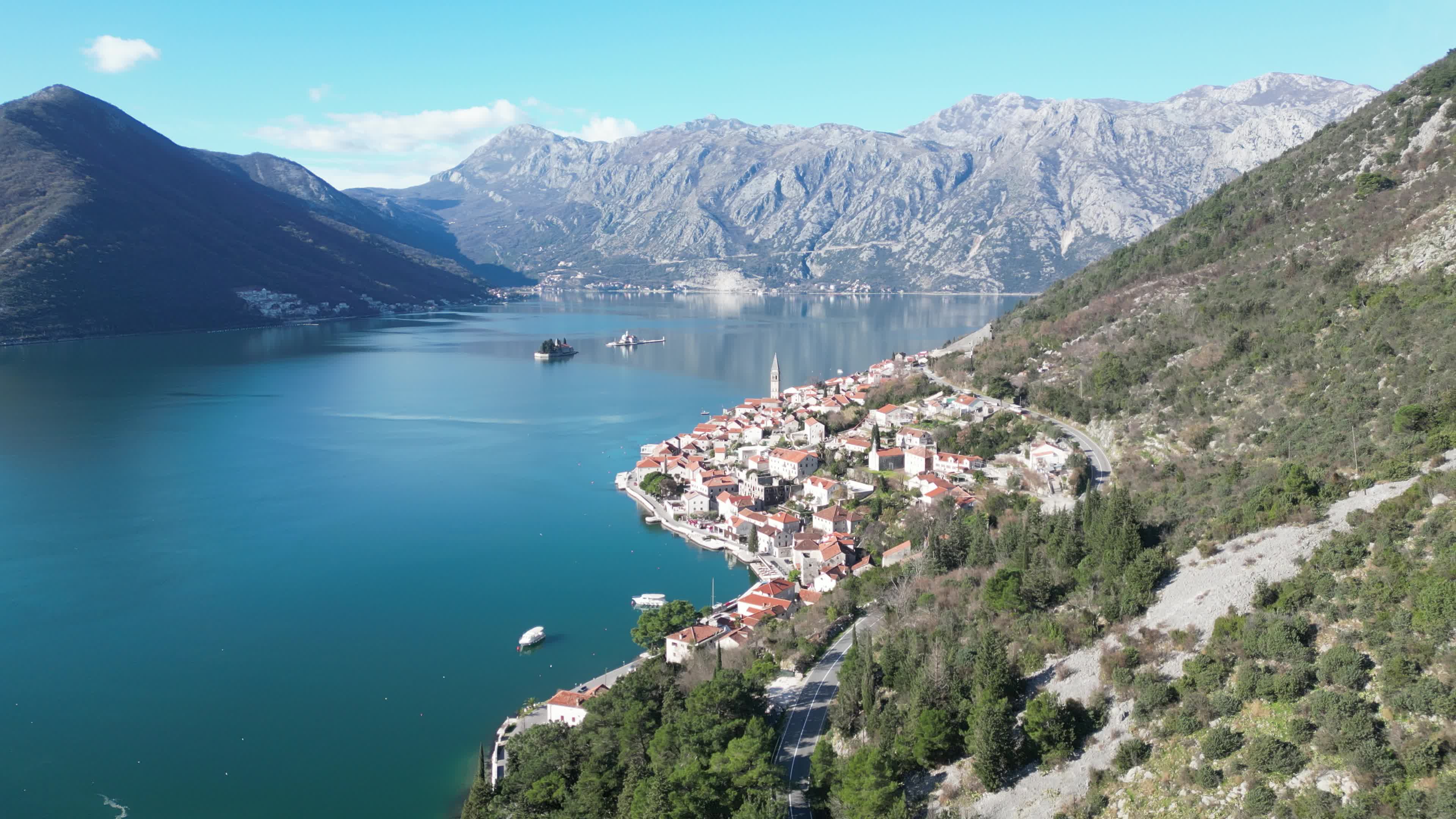 Drone video of the Bay of Kotor, Montenegro