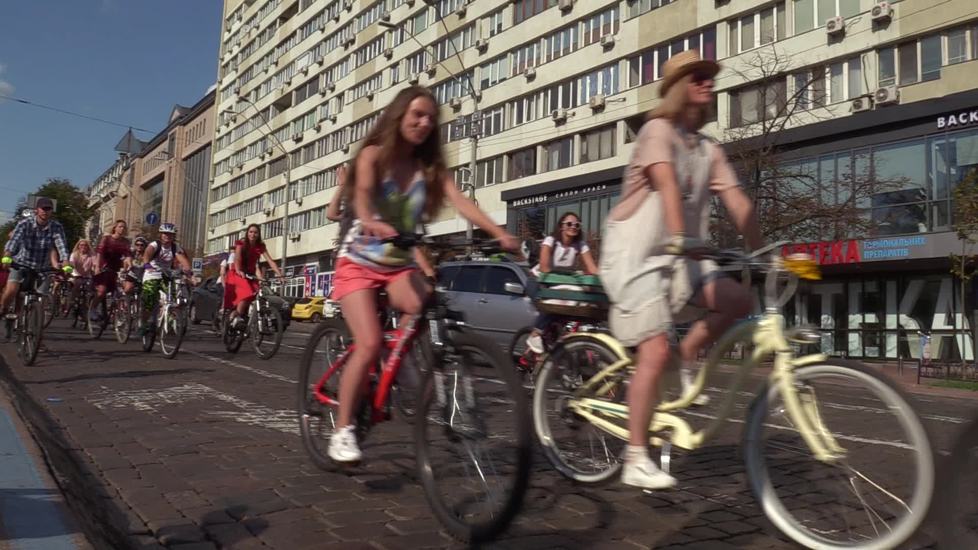 'Kyiv Cycle Chic' women bicycle parade in Kiev