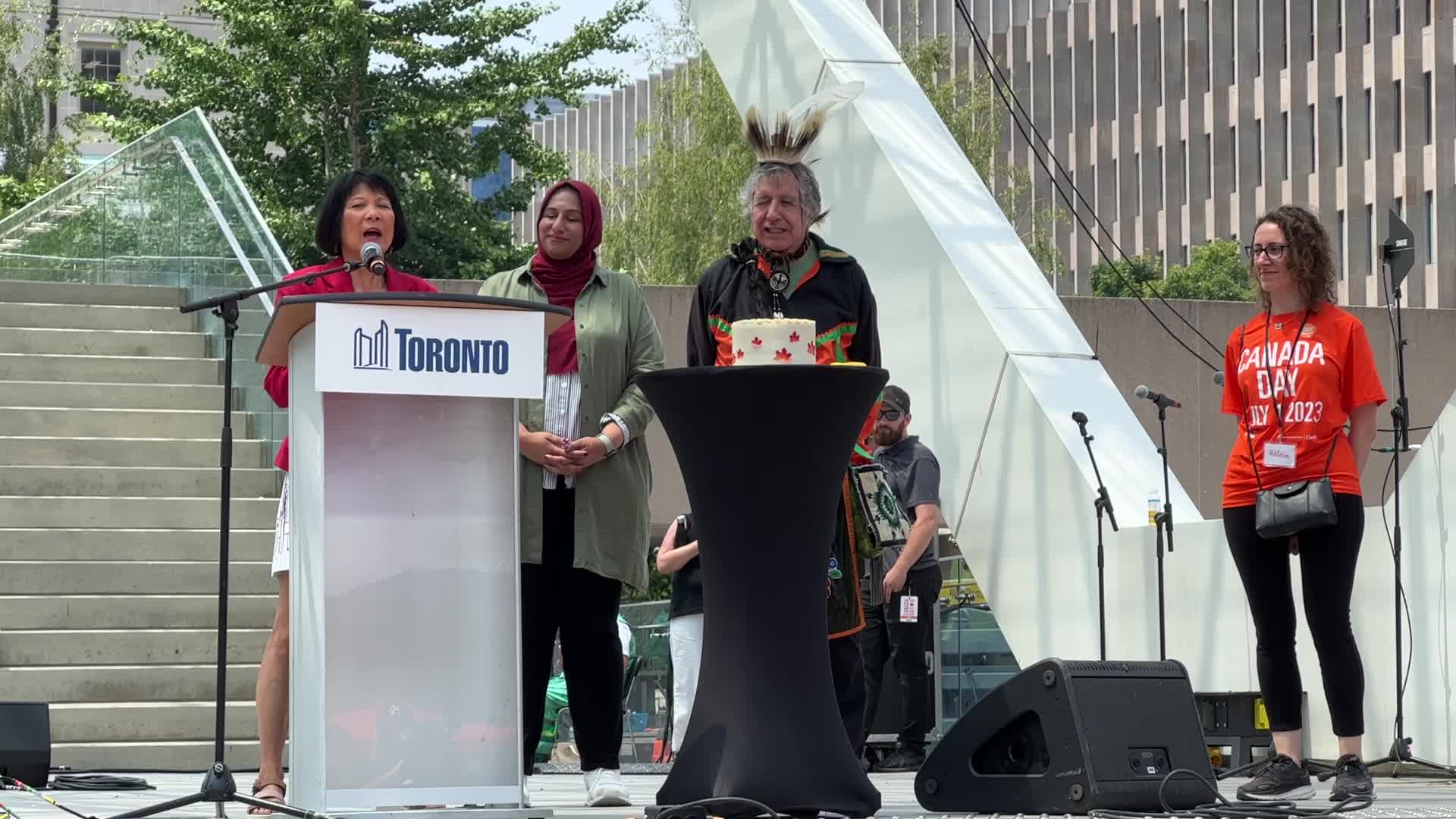 Canadians celebrate Canada Day in Toronto