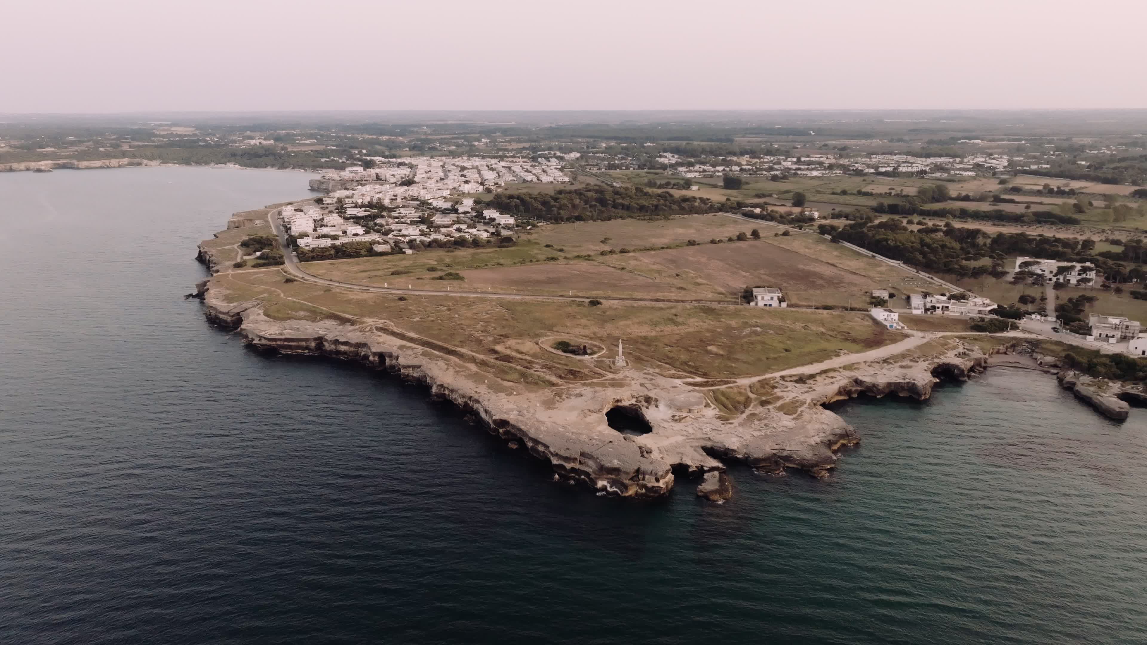 Aerial View Of Cave of Poetry At Sunset