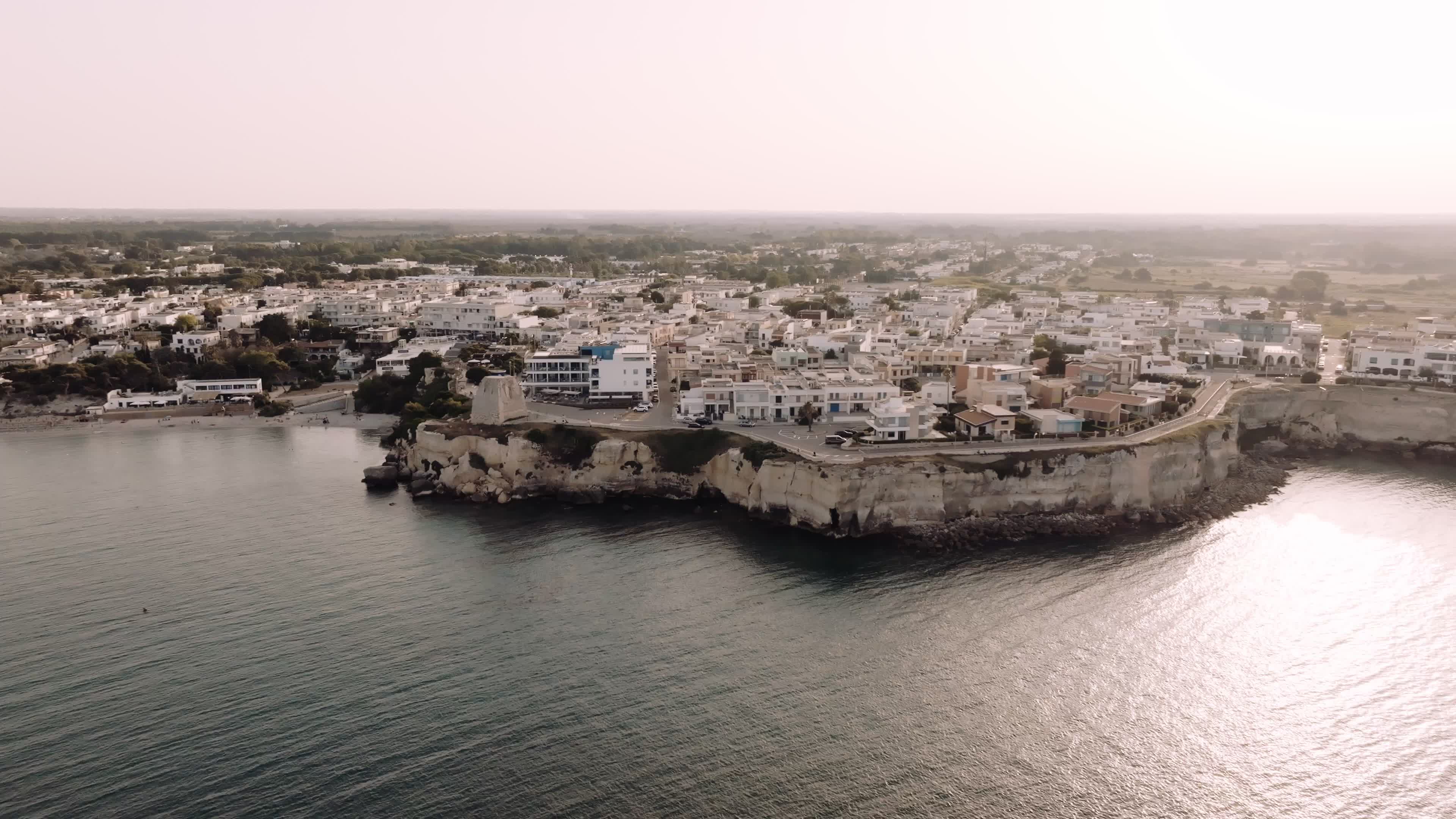 Aerial View Of Torre dell'Orso At Sunset