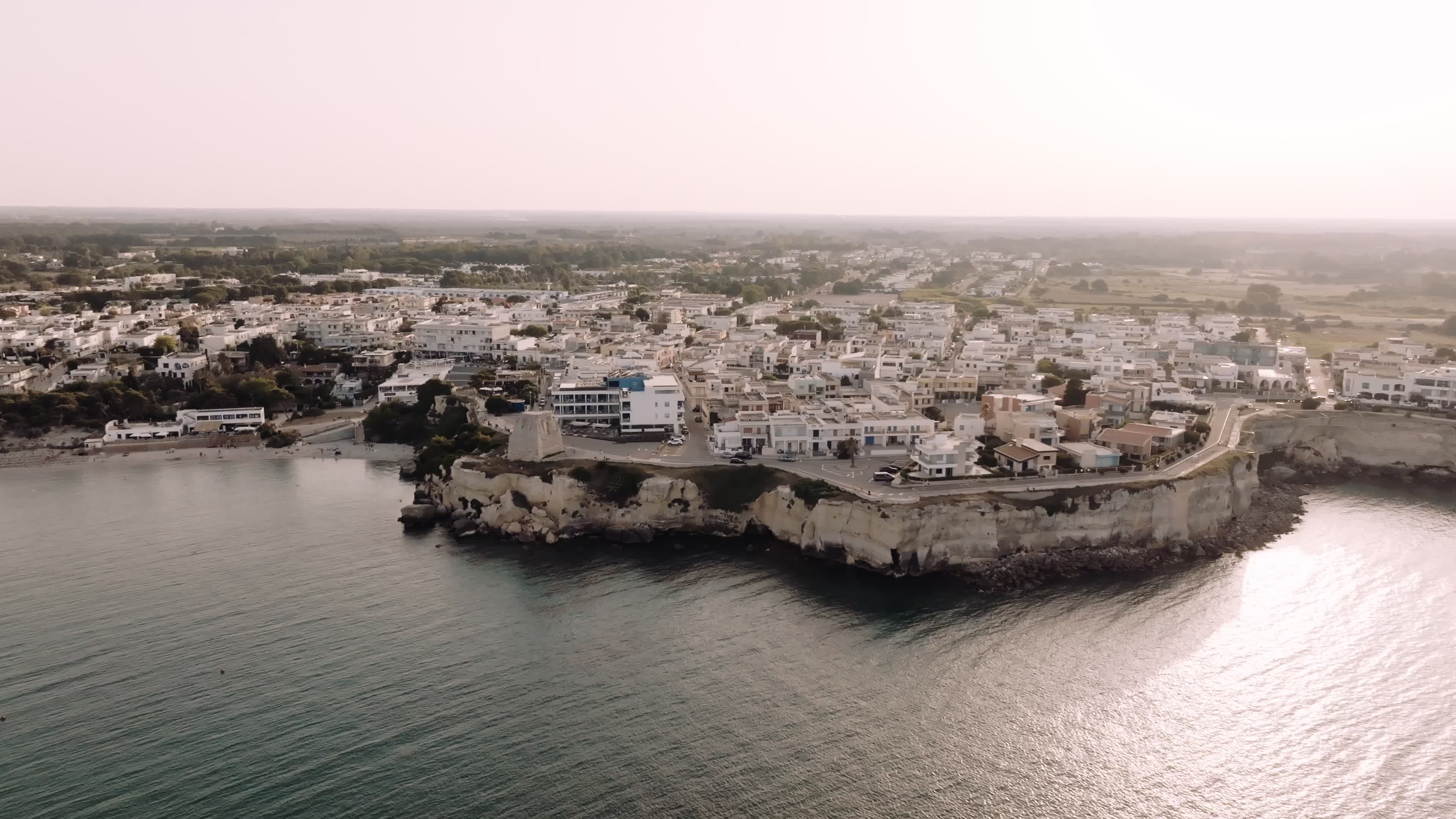 Aerial View Of Torre dell'Orso At Sunset