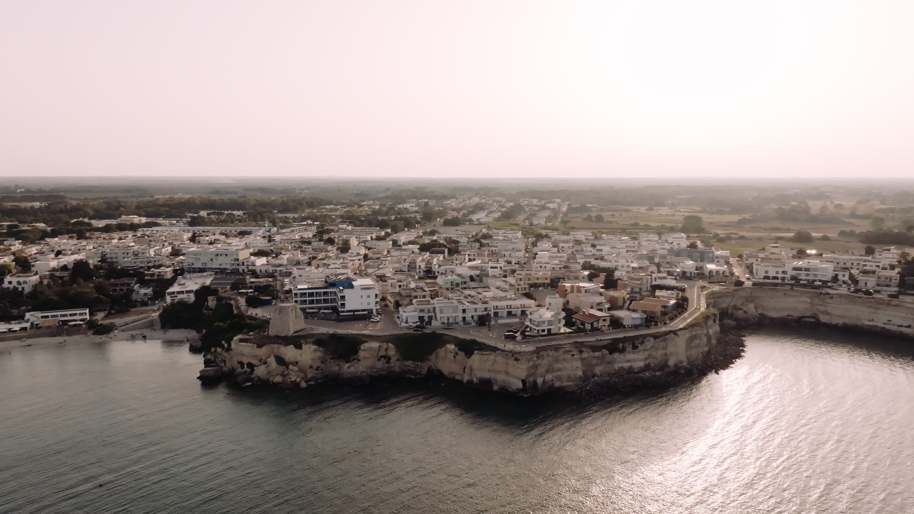 Aerial View Of Torre dell'Orso At Sunset