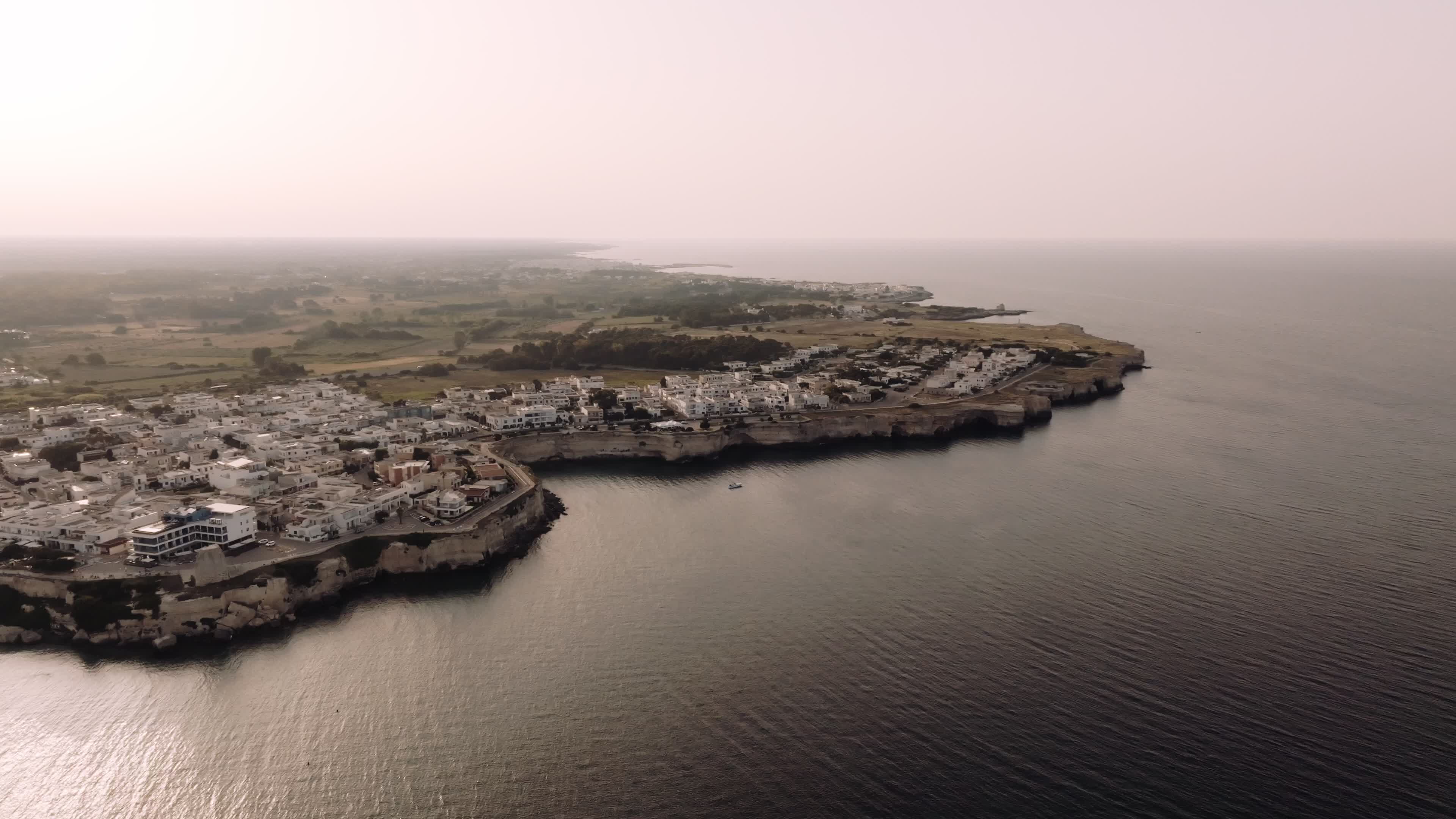 Aerial View Of Torre dell'Orso At Sunset