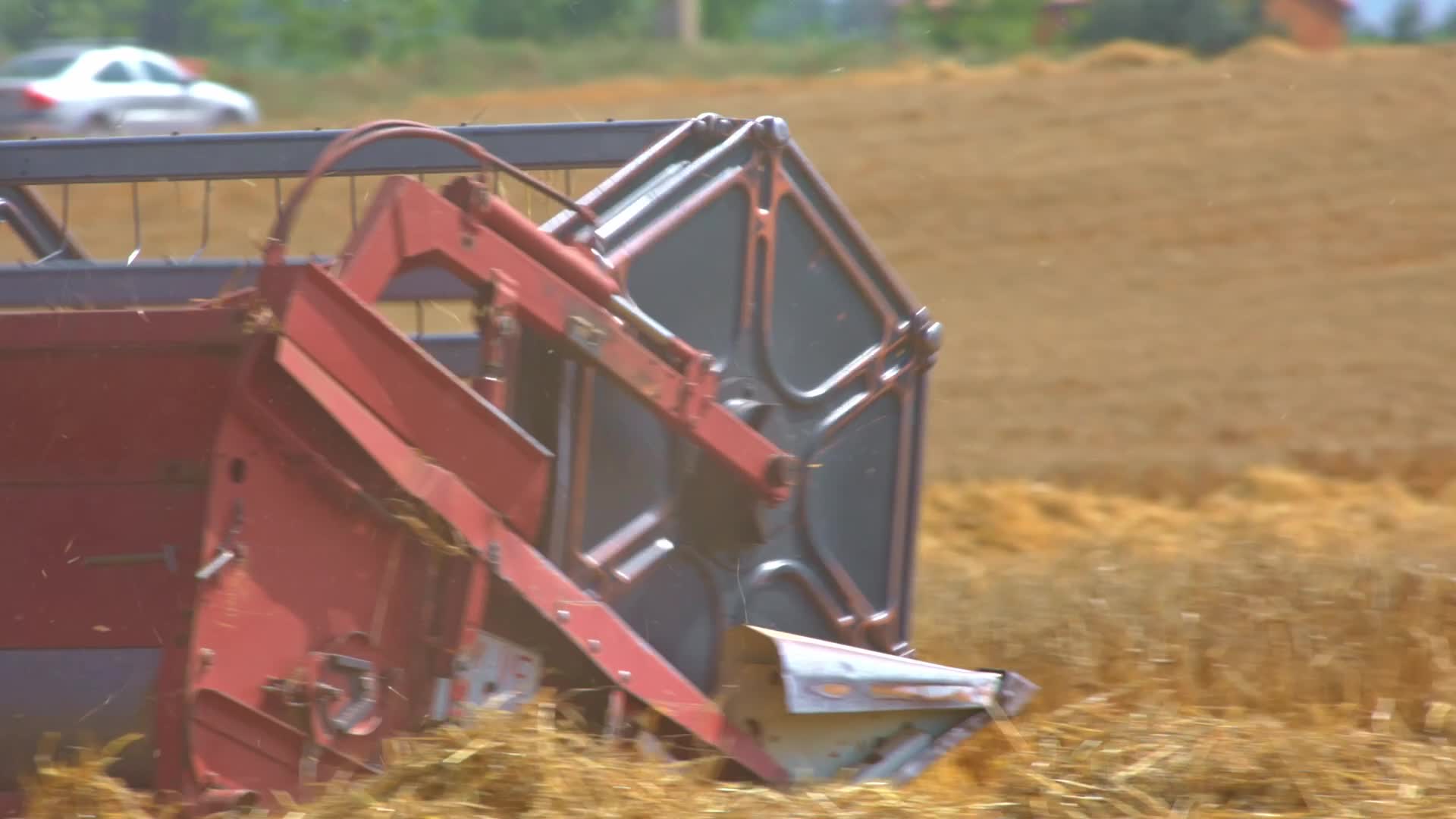 Spanish Farmers Mowing A Wheat Field